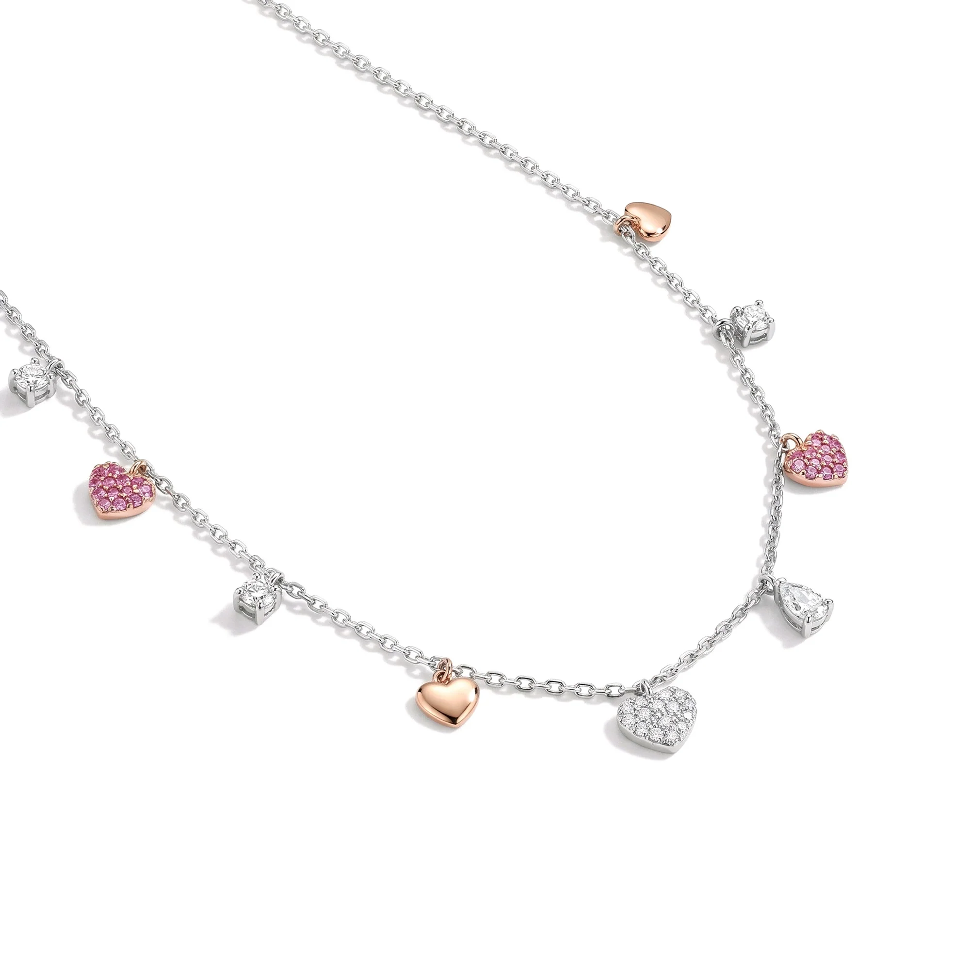 Heart Charm Drop Necklace - Image 4