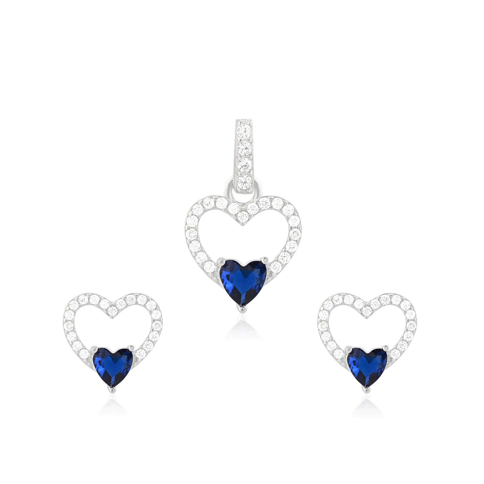 Heart CZ Pendant Set - Image 2