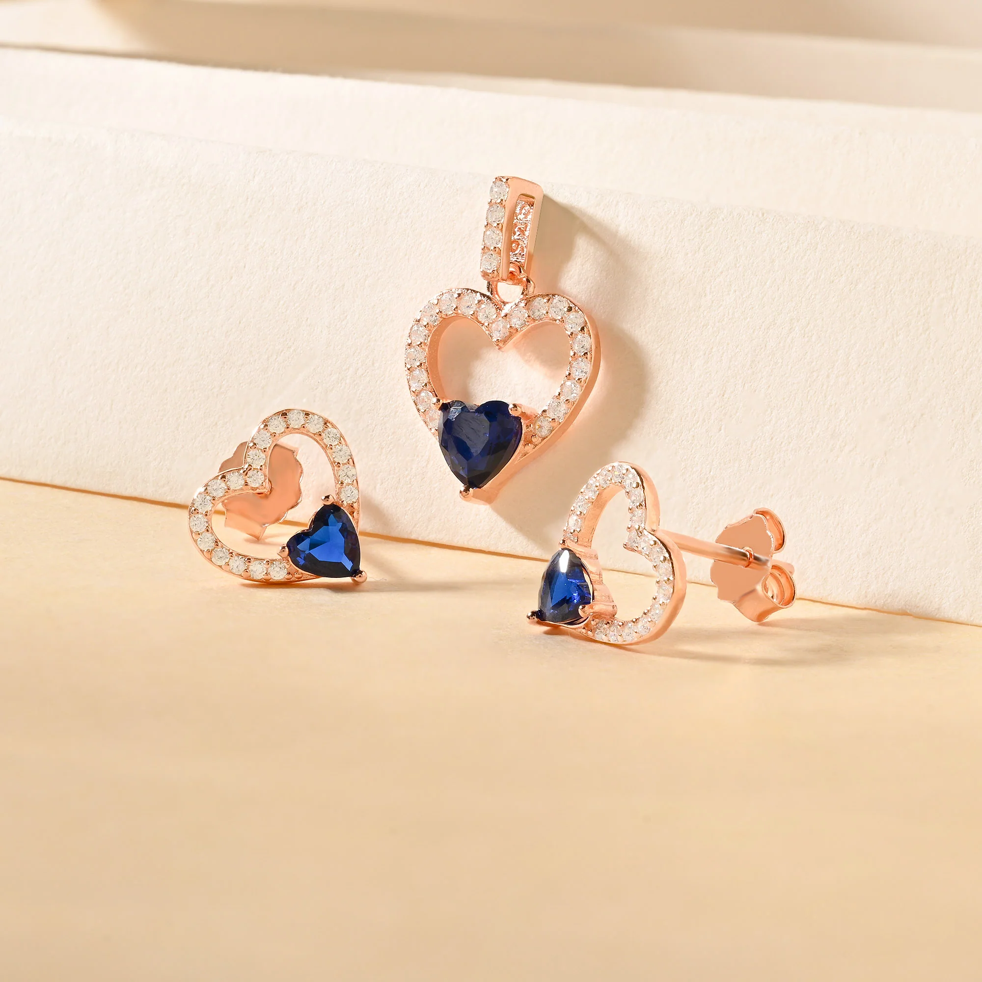Heart CZ Pendant Set - Image 8