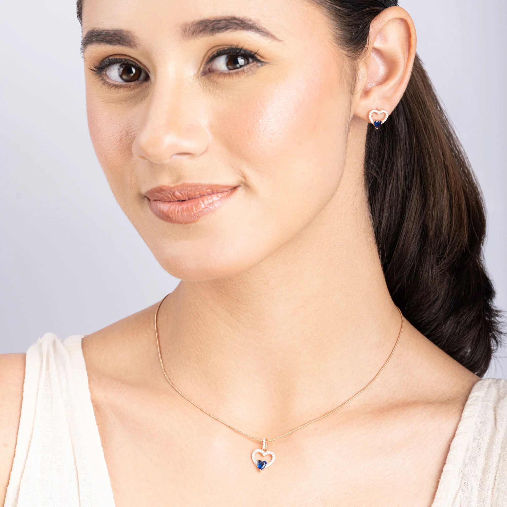 Heart CZ Pendant Set - Image 9