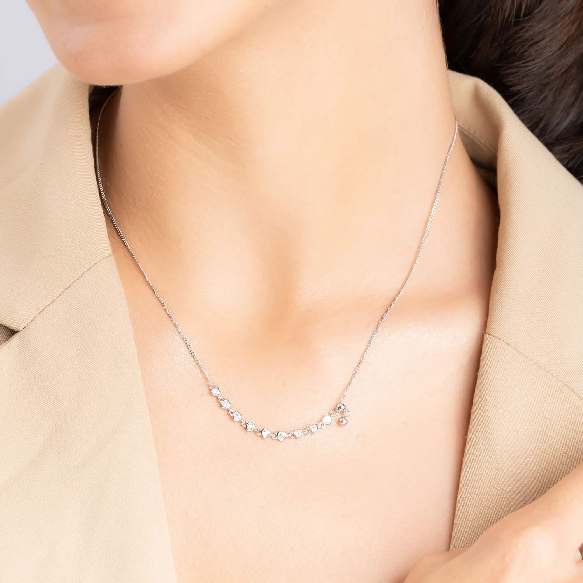 Heart Link Stone Necklace - Image 8