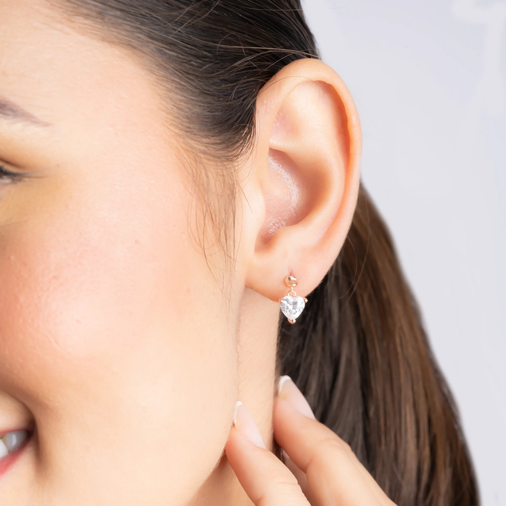 Heart Shaped Drop Earrings - Image 3
