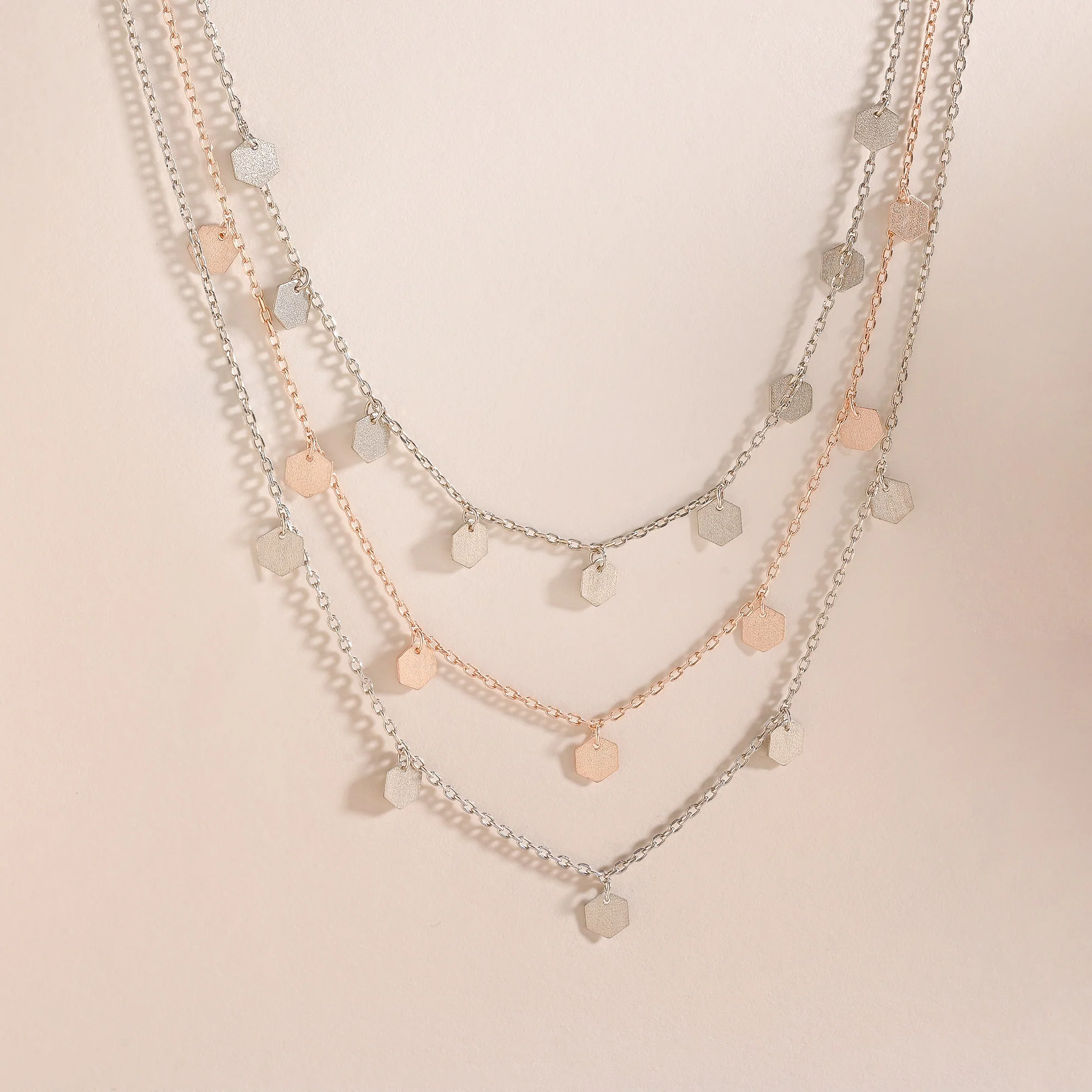 Hexa Charm Silver Necklace