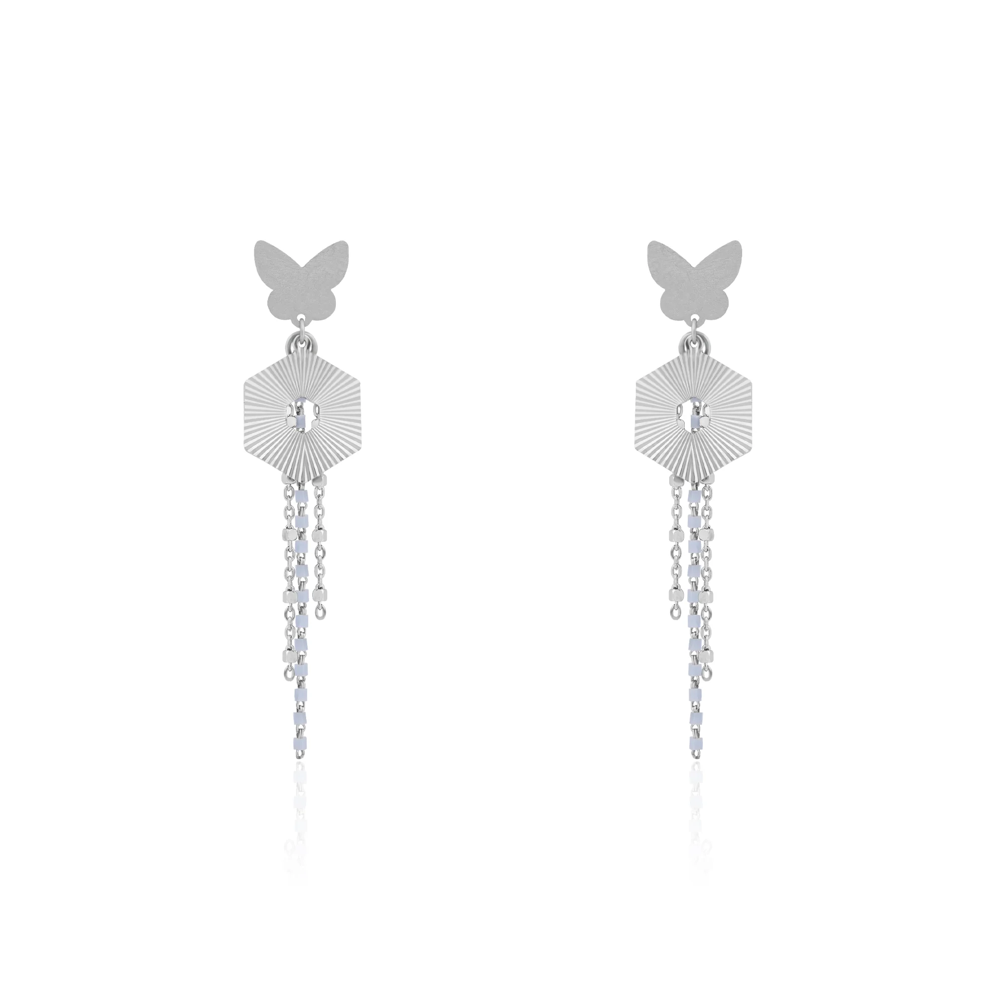 Hexa Flutter Silver Necklace Set - Image 5