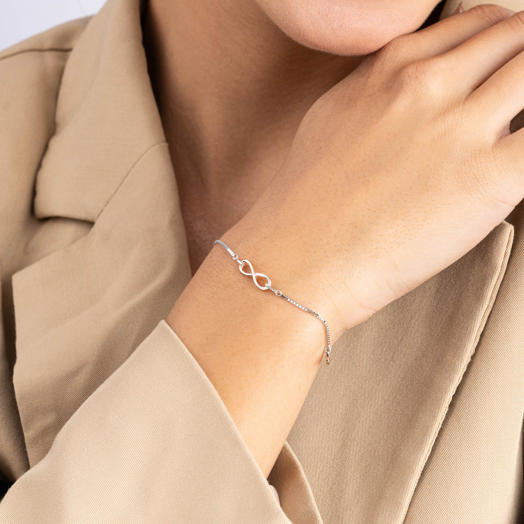 Infinity Charm Bracelet with Heart Drop - Image 3