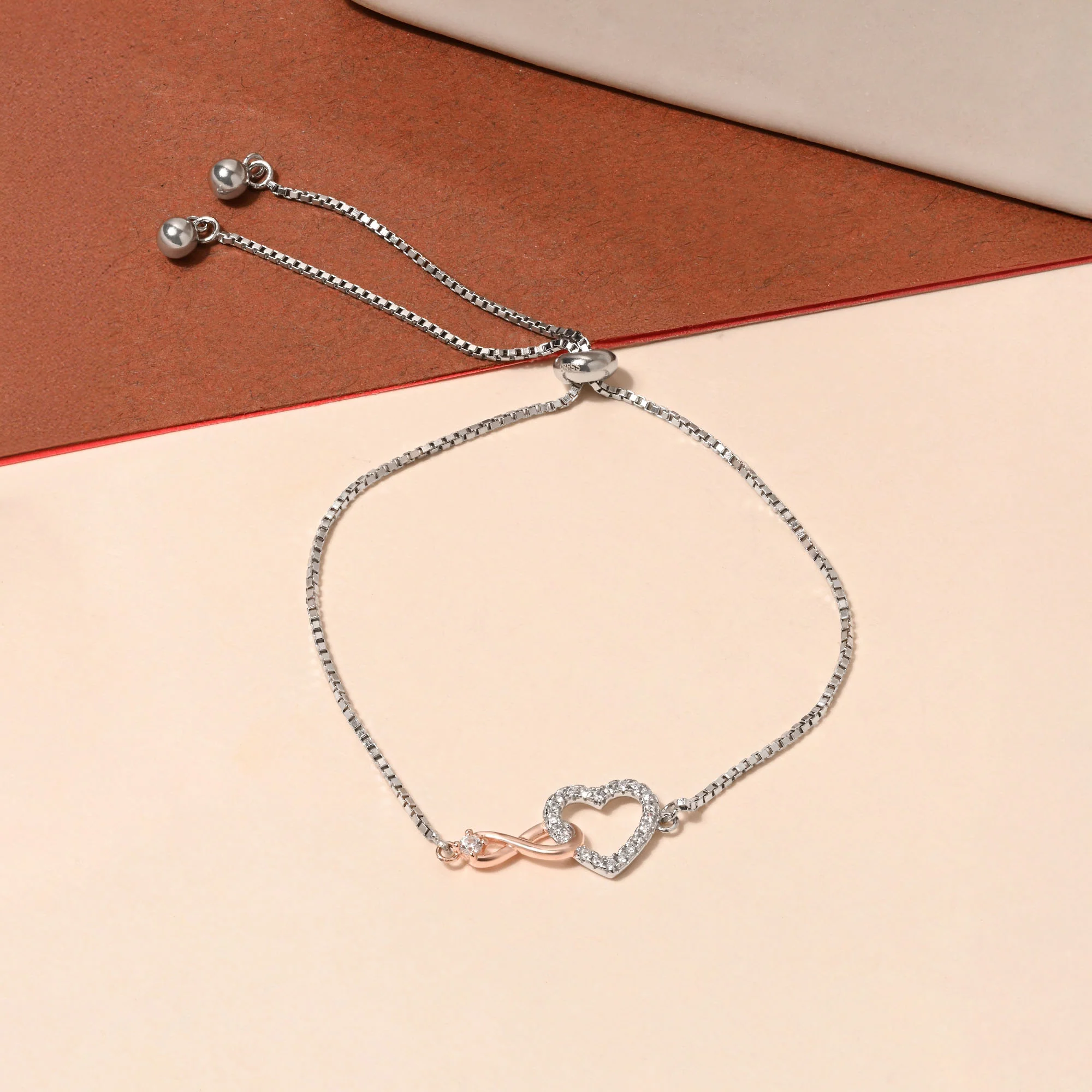 Infinity Heart Silver Chain Bracelet