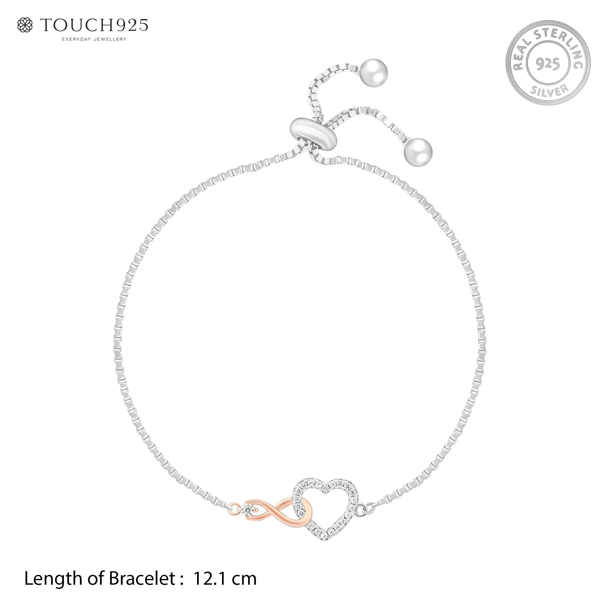 Infinity Heart Silver Chain Bracelet - Image 5