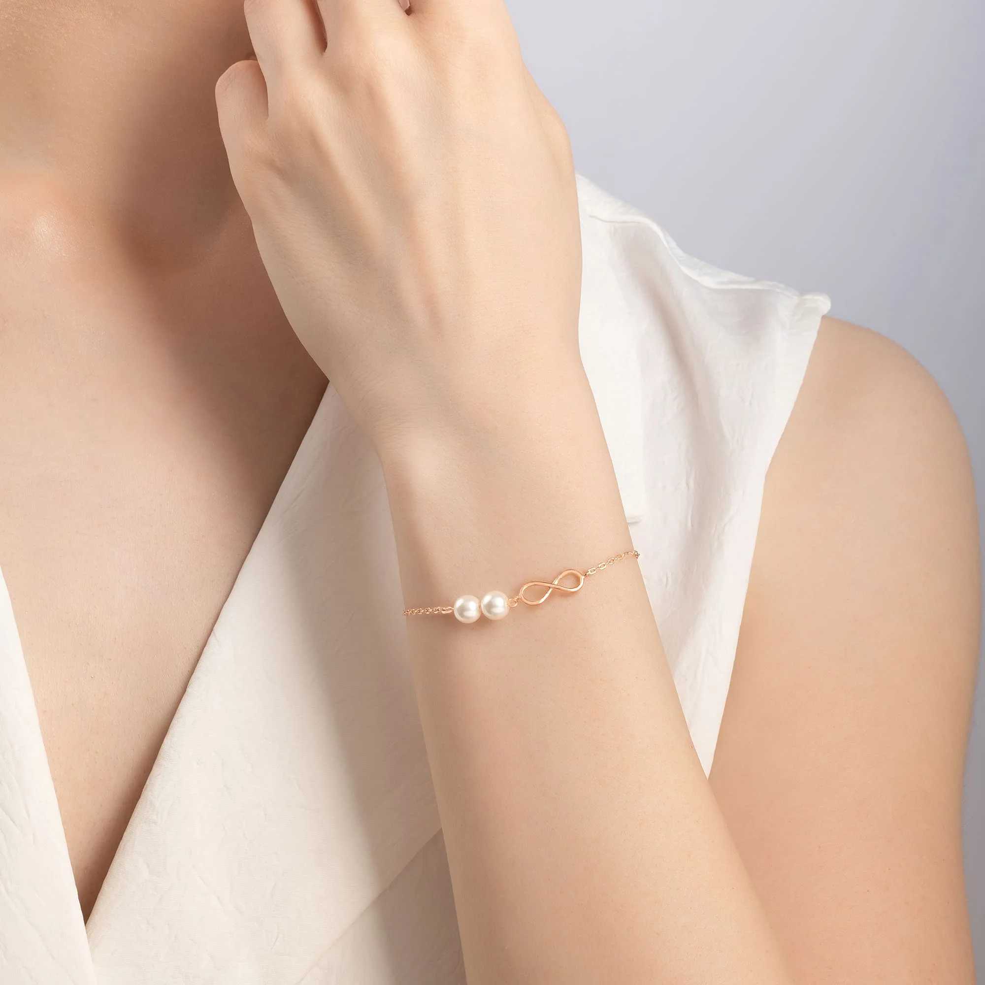 Infinity Pearl Charm Bracelet - Image 5