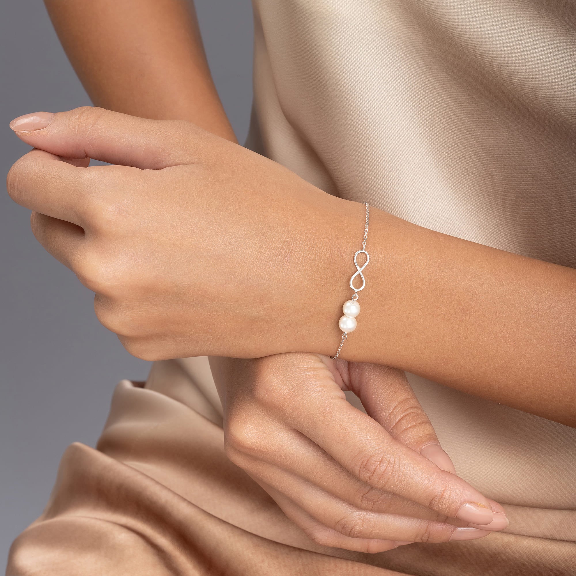 Infinity Pearl Charm Bracelet - Image 8