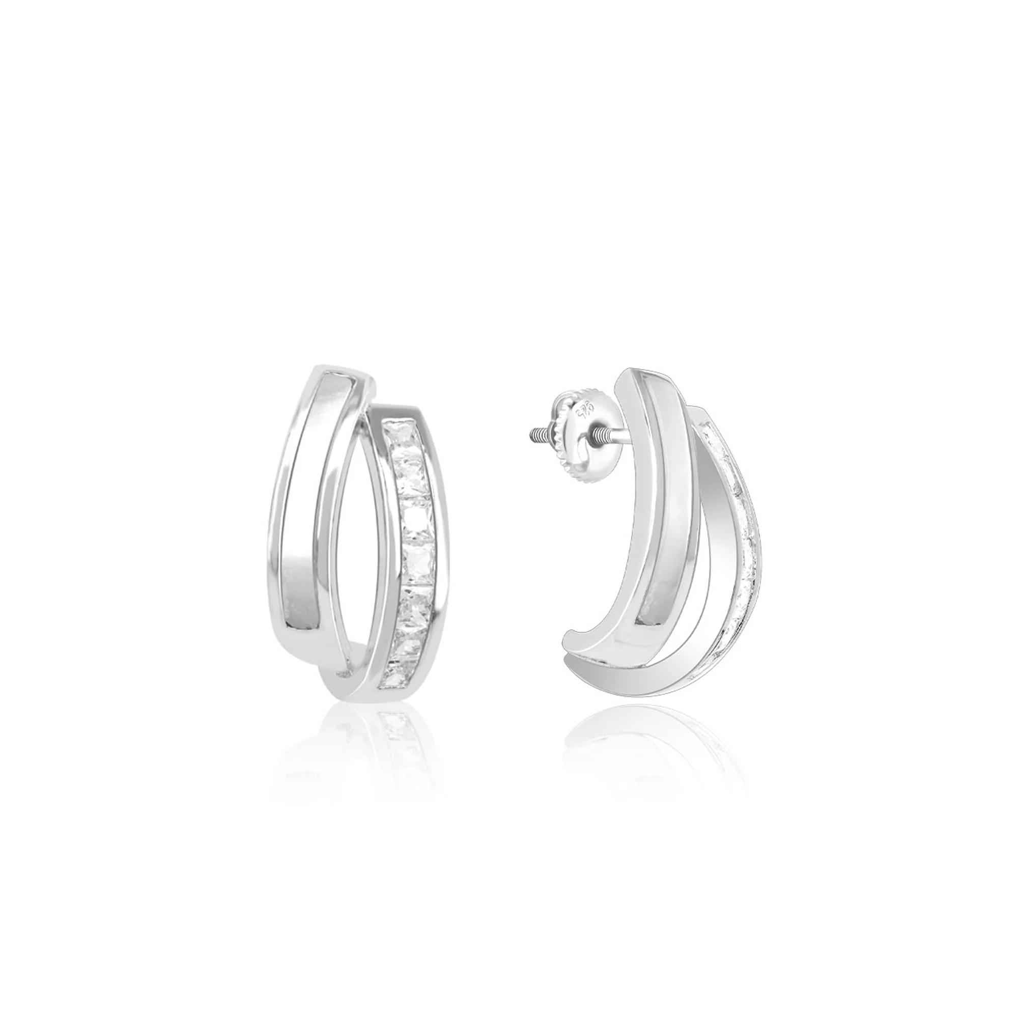 Interlinking Curve Silver Studs - Image 9
