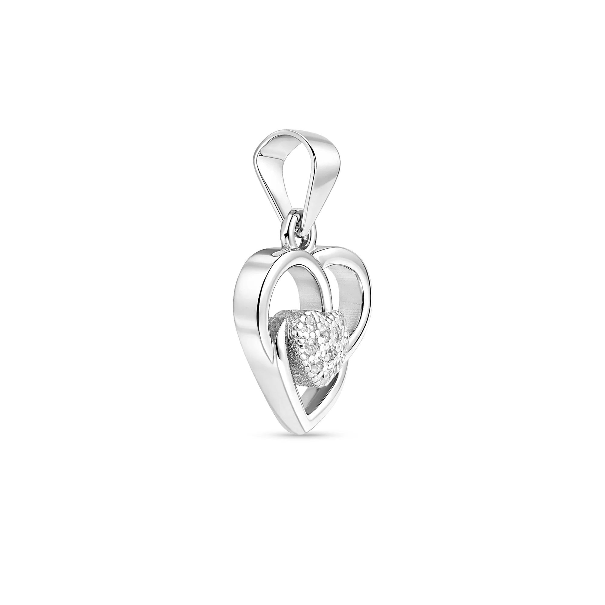Interlocked Hearts Silver Pendant - Image 4