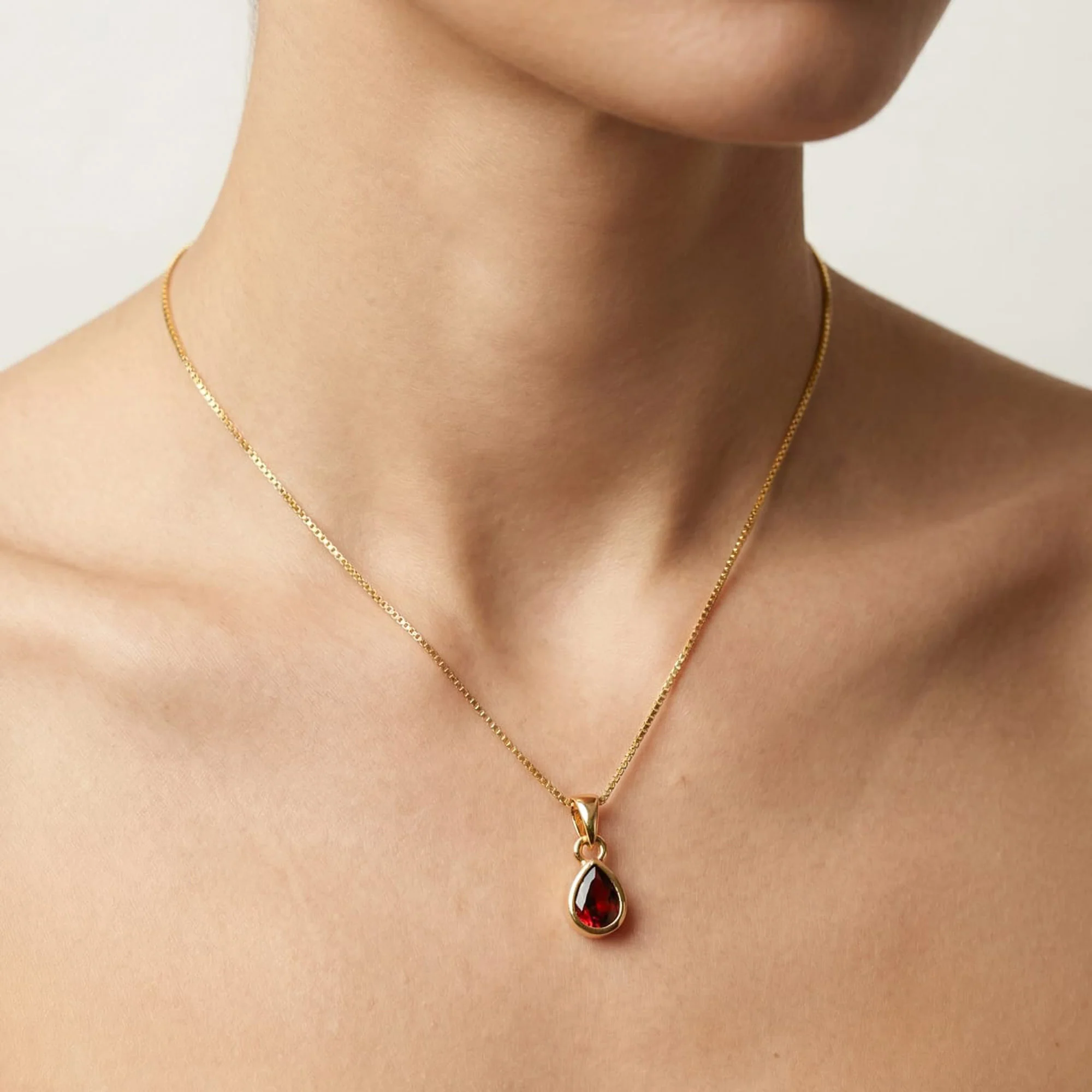 January Birthstone Silver Pendant - Image 3