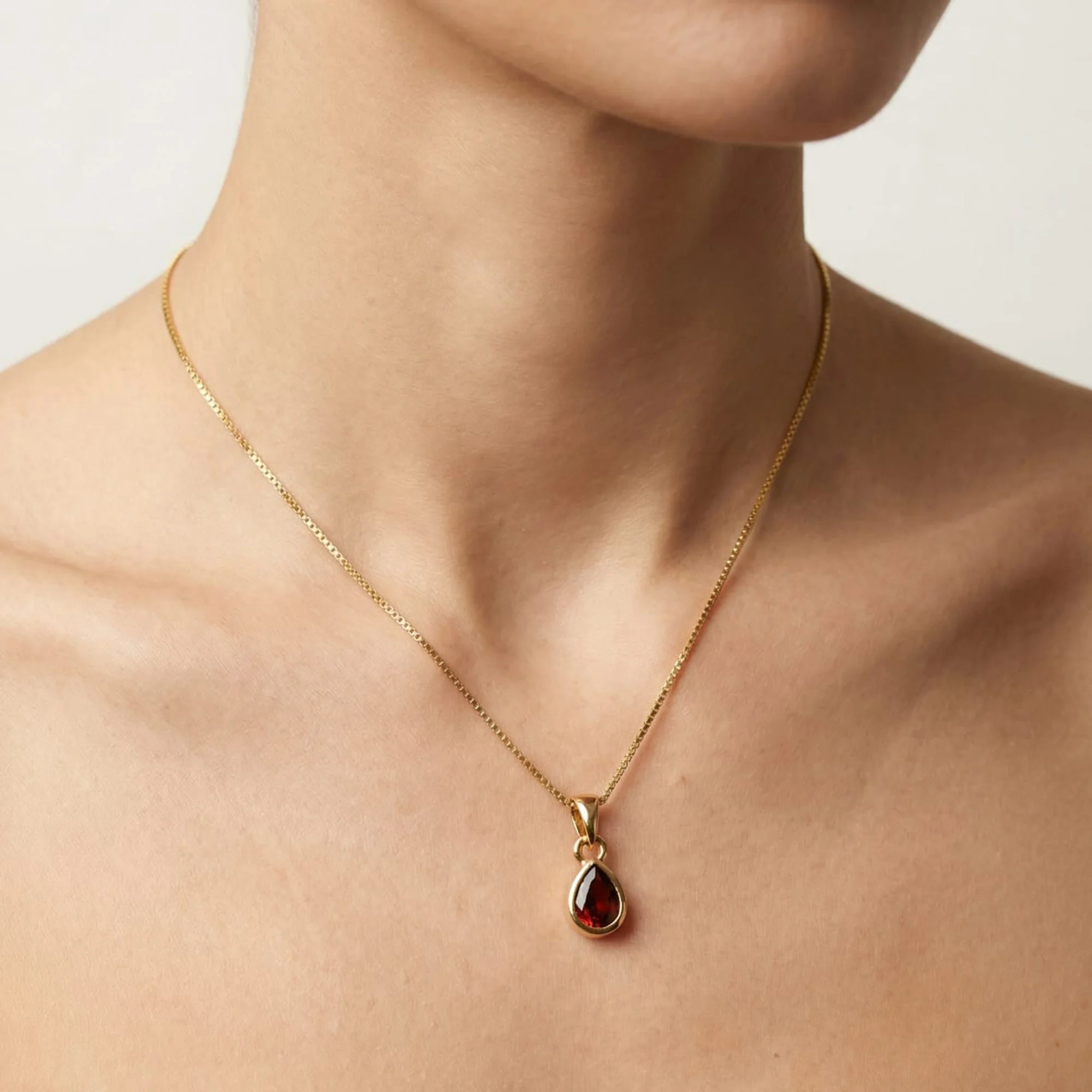 January Birthstone Silver Necklace - Image 3
