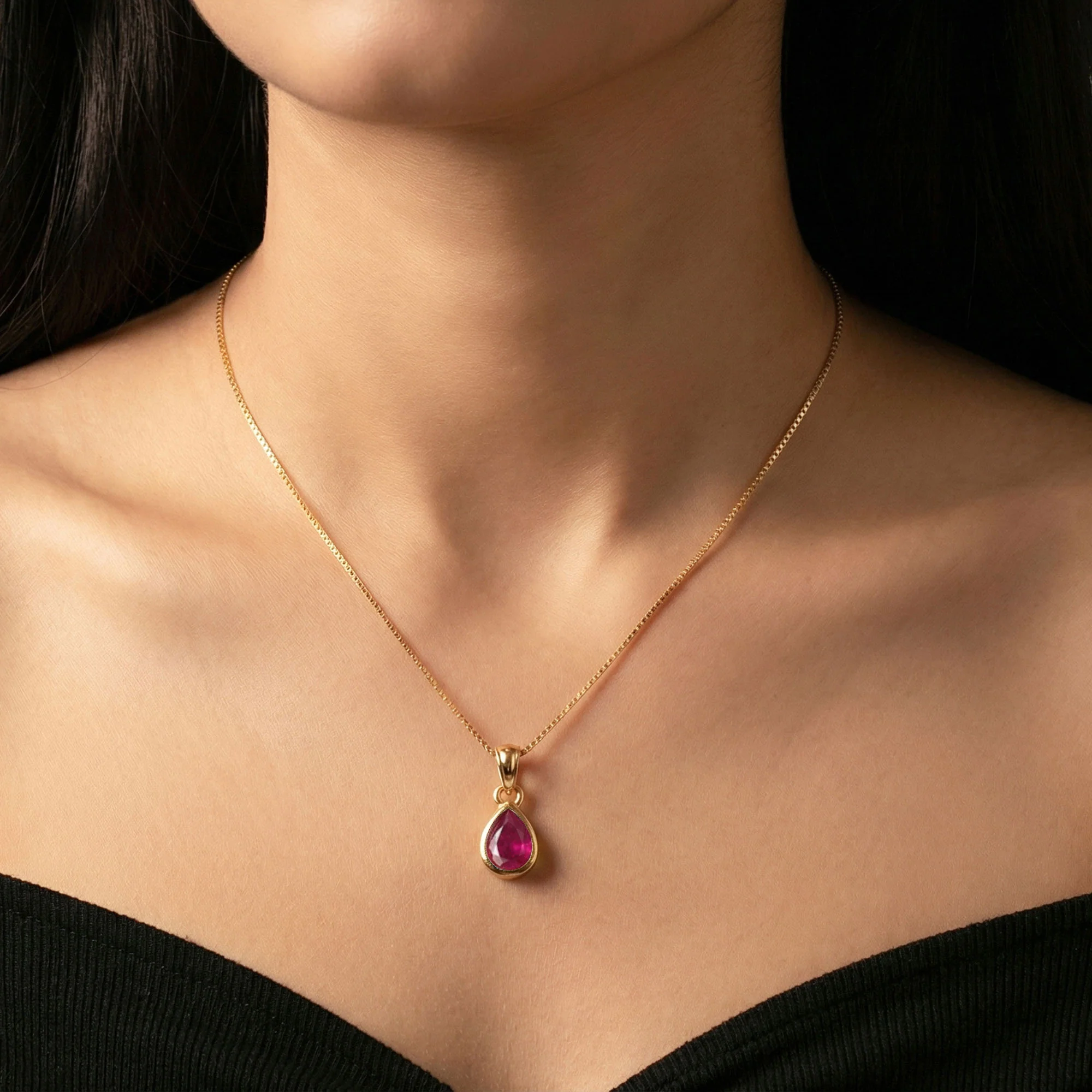 July Birthstone Silver Pendant - Image 3