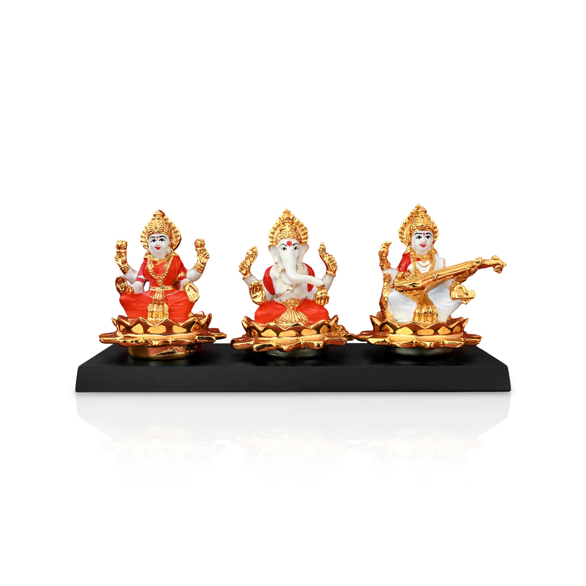 Lakshmi Ganesh Saraswati Idol Set - Image 4