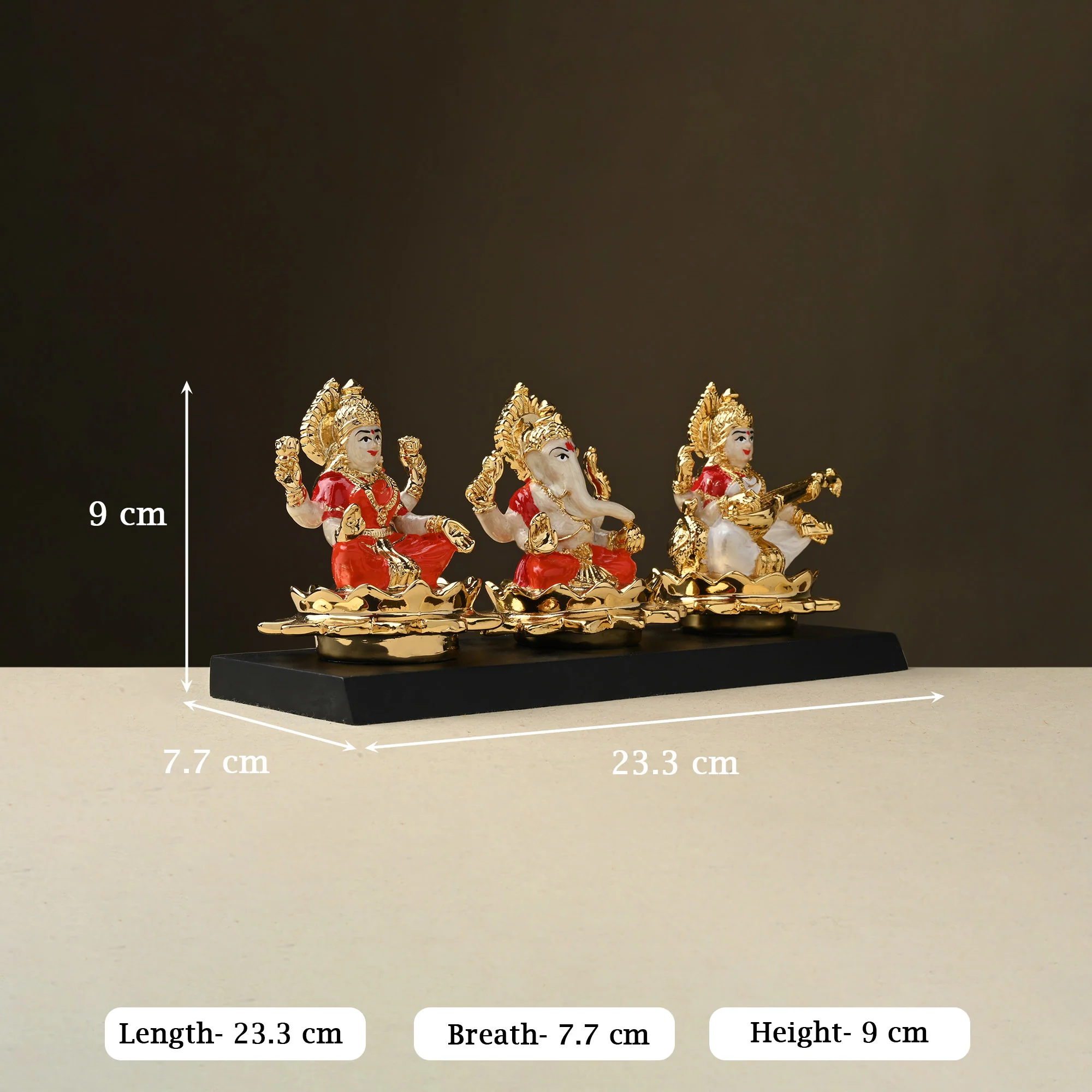 Lakshmi Ganesh Saraswati Idol Set - Image 5