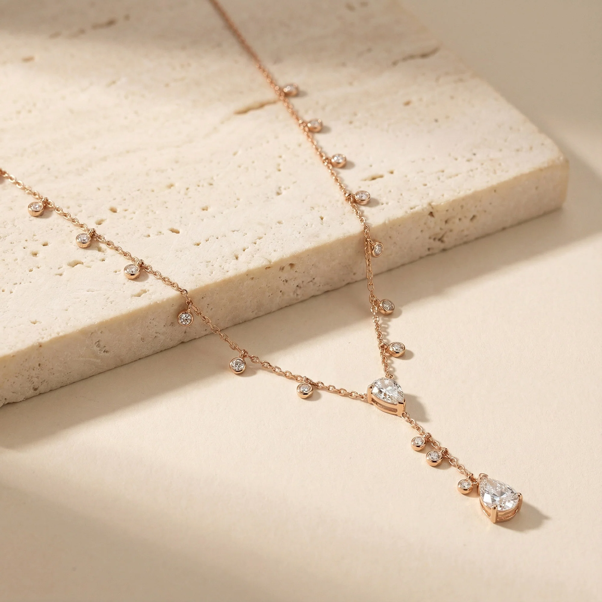 Lariat Silver Drop Necklace - Image 8
