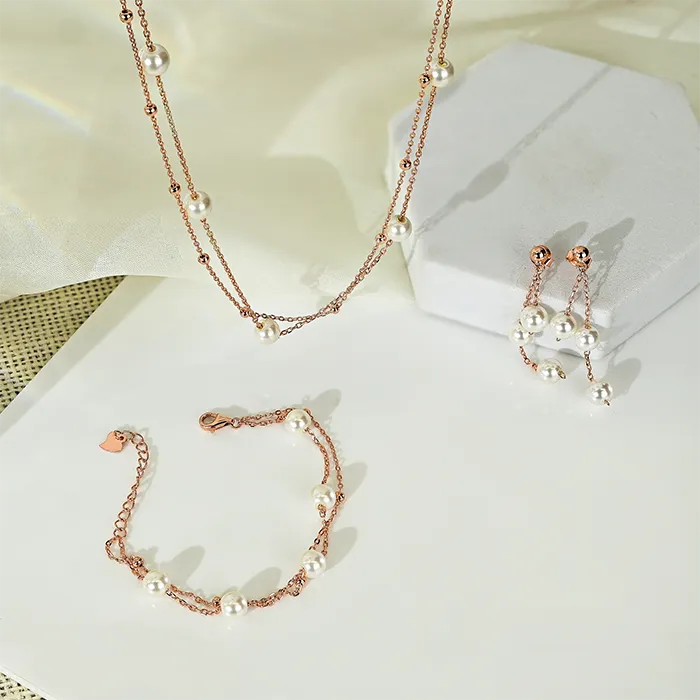 Layered Pearl Jewellery Set - Image 16