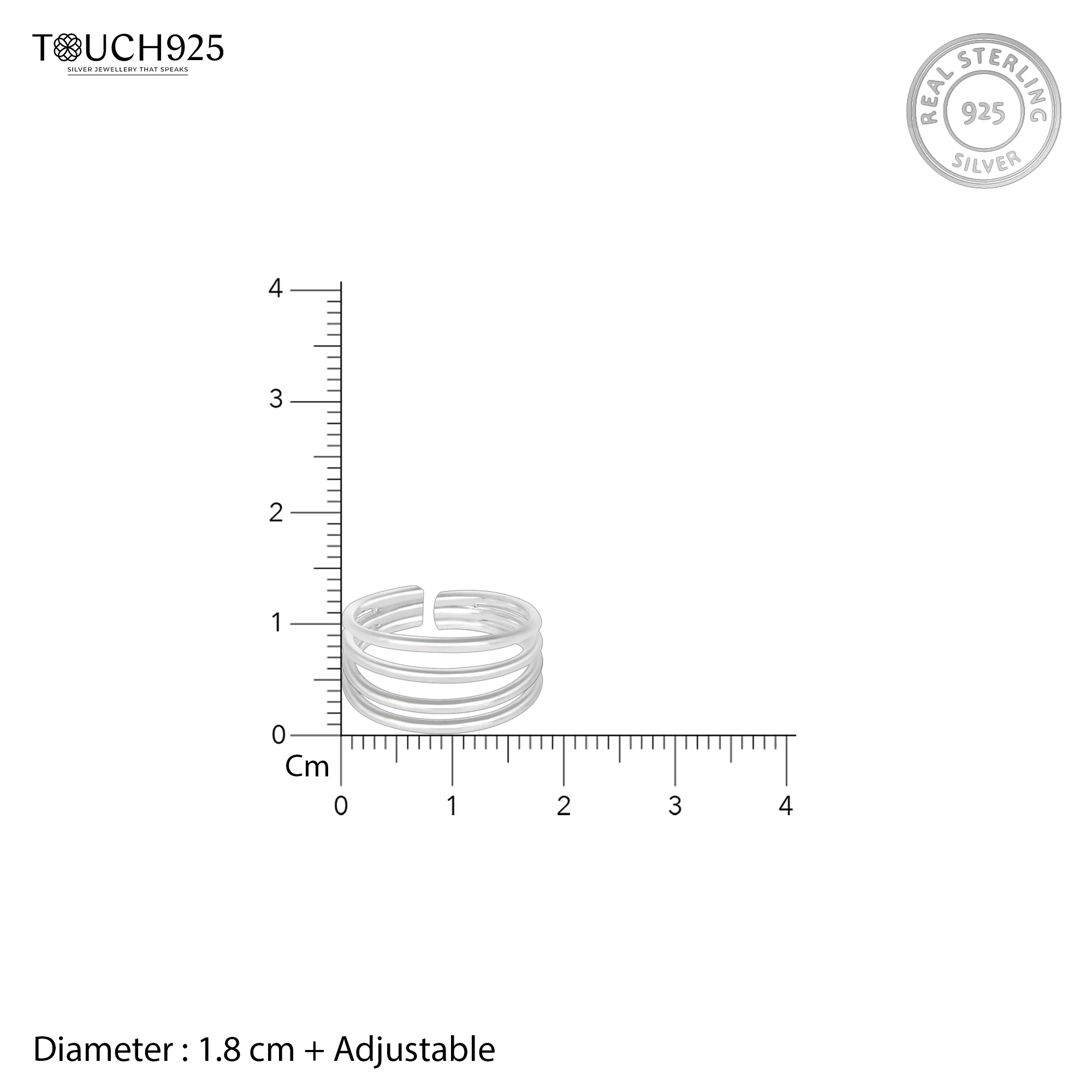 Layered Band Toe Ring - Image 6