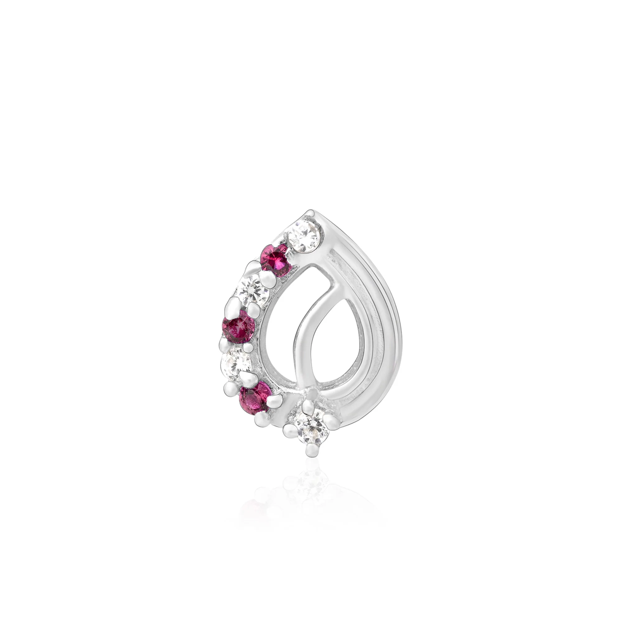 Leaf Arc Silver Nose Pin - Image 11