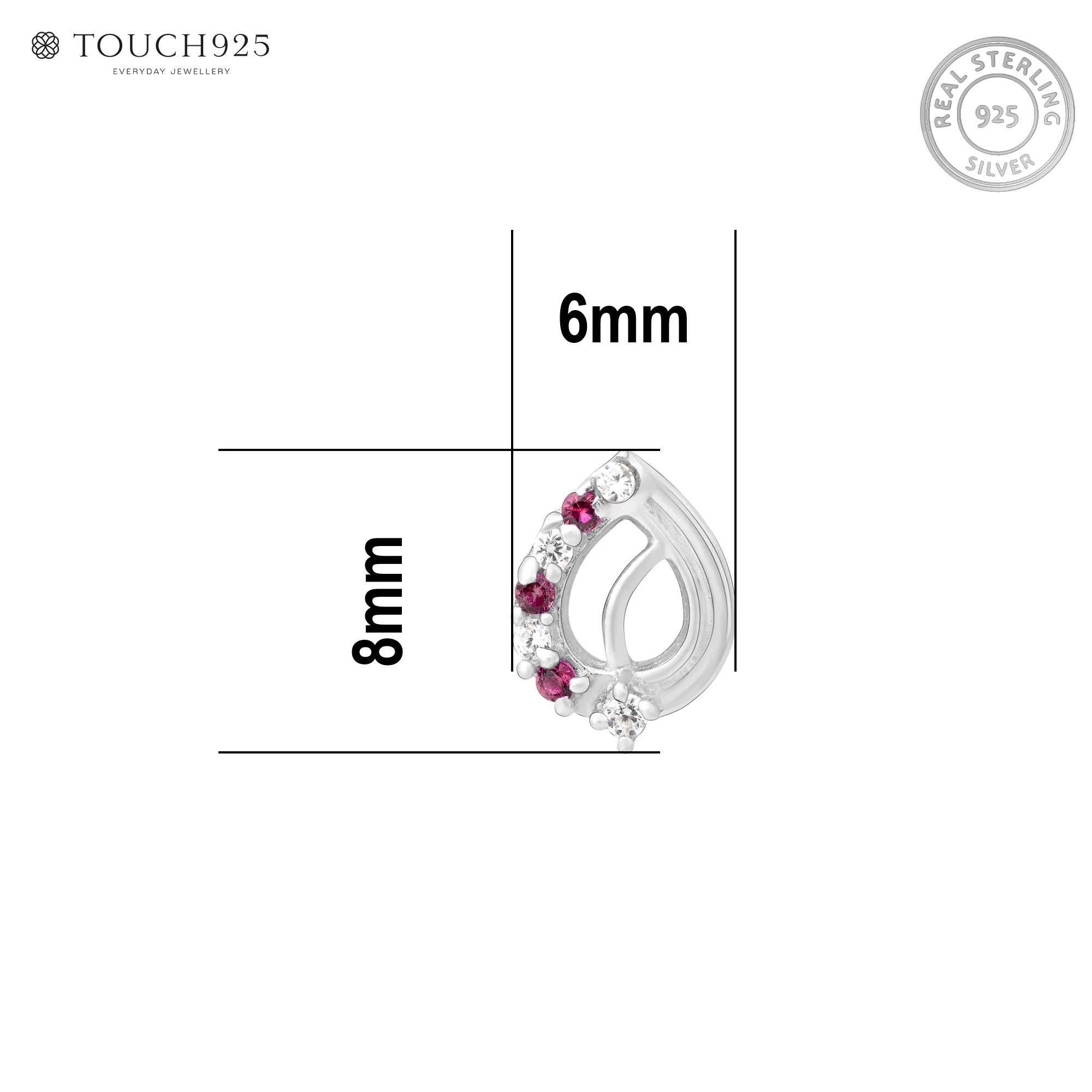 Leaf Arc Silver Nose Pin - Image 12