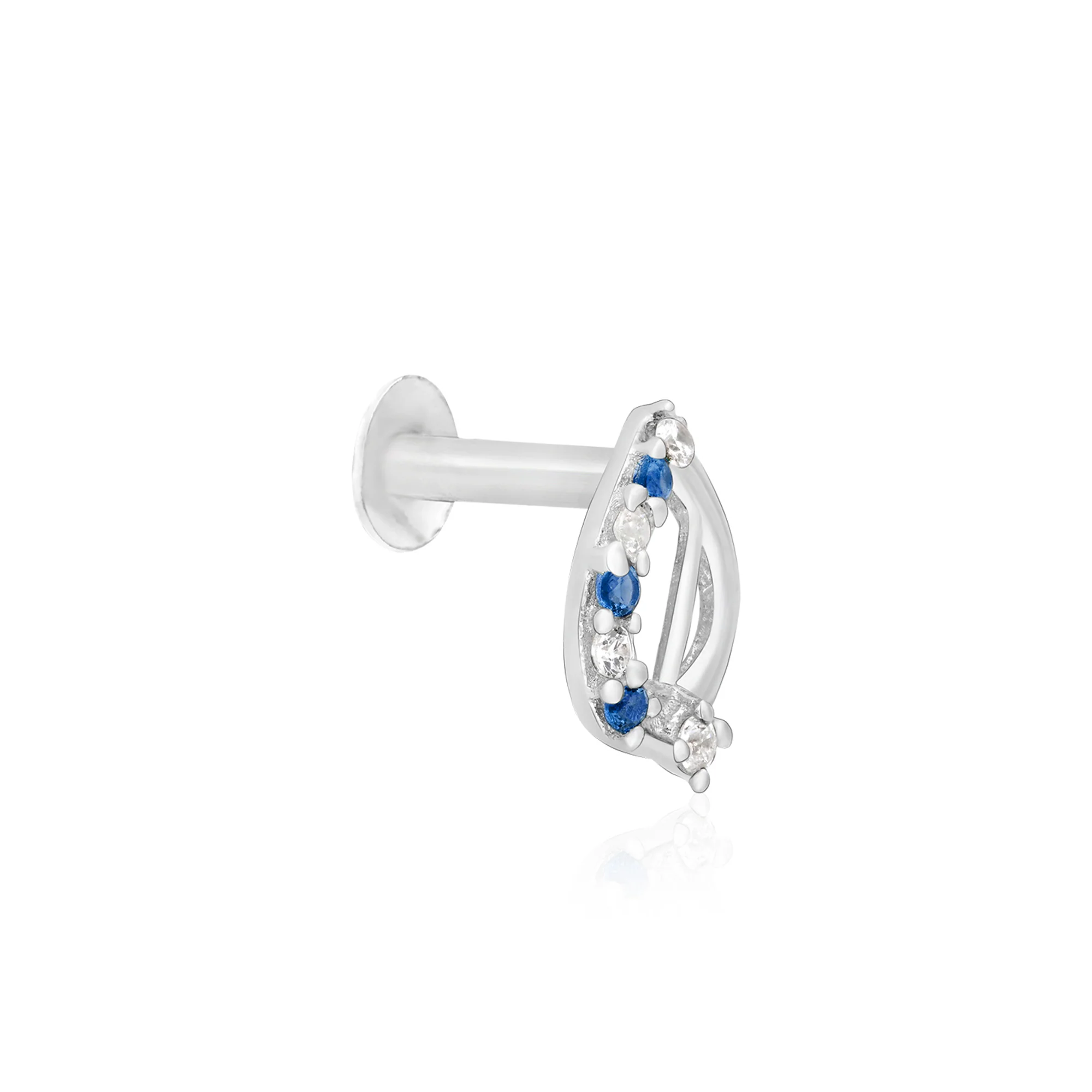 Leaf Arc Silver Nose Pin - Image 13