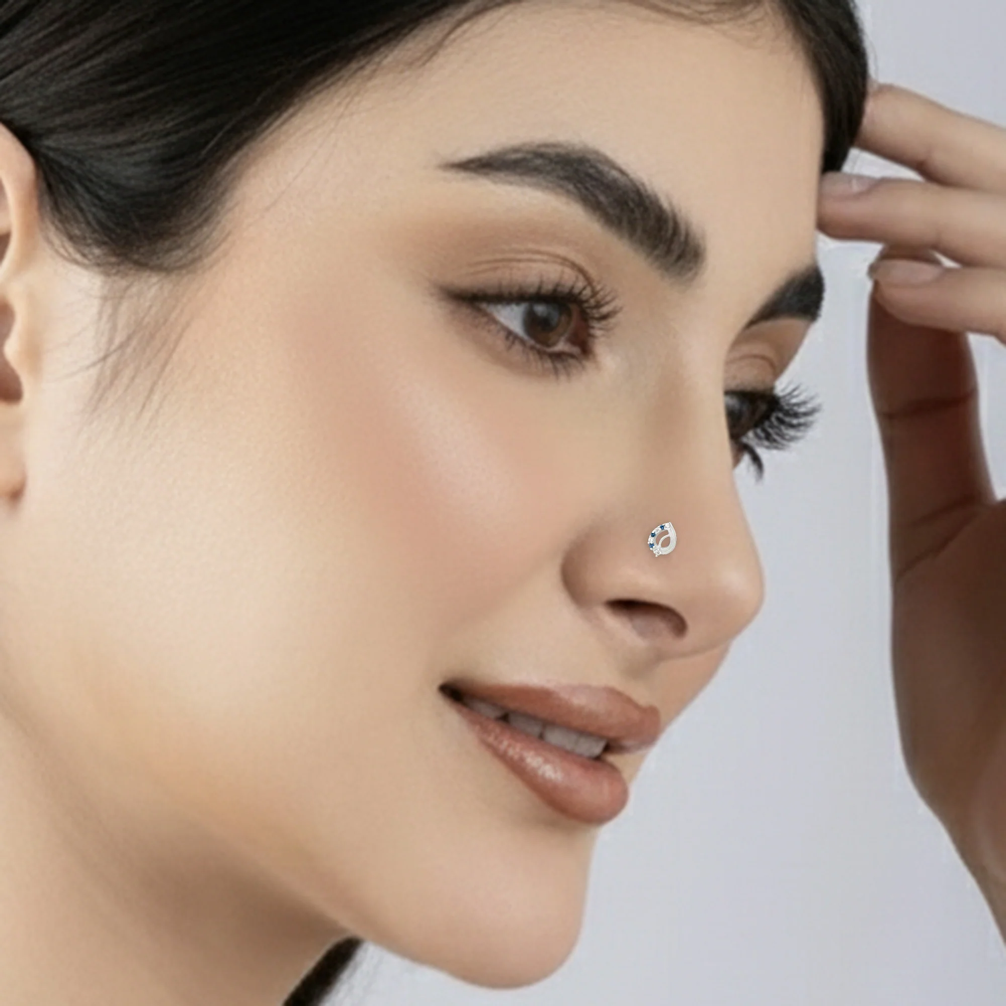 Leaf Arc Silver Nose Pin - Image 16