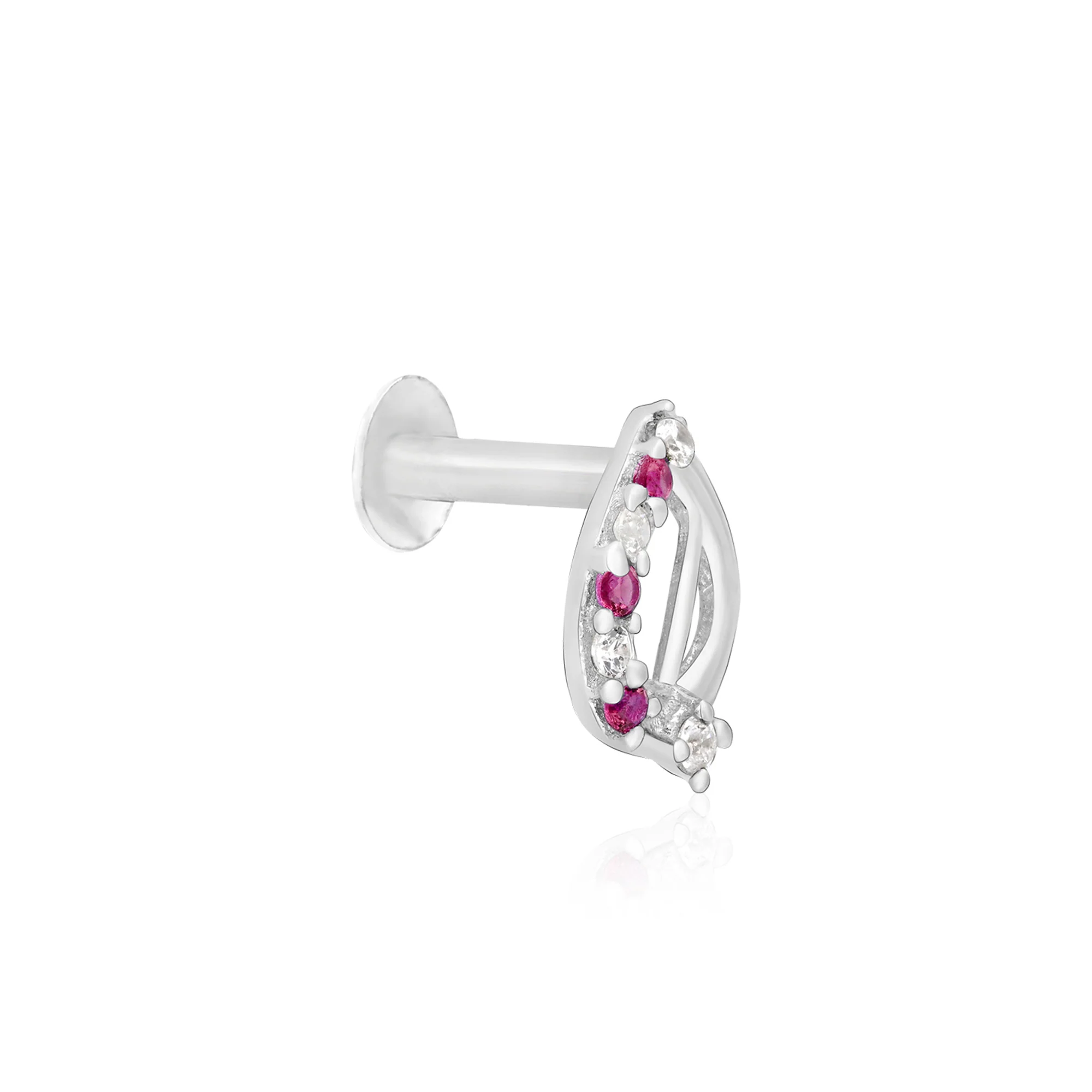 Leaf Arc Silver Nose Pin - Image 7