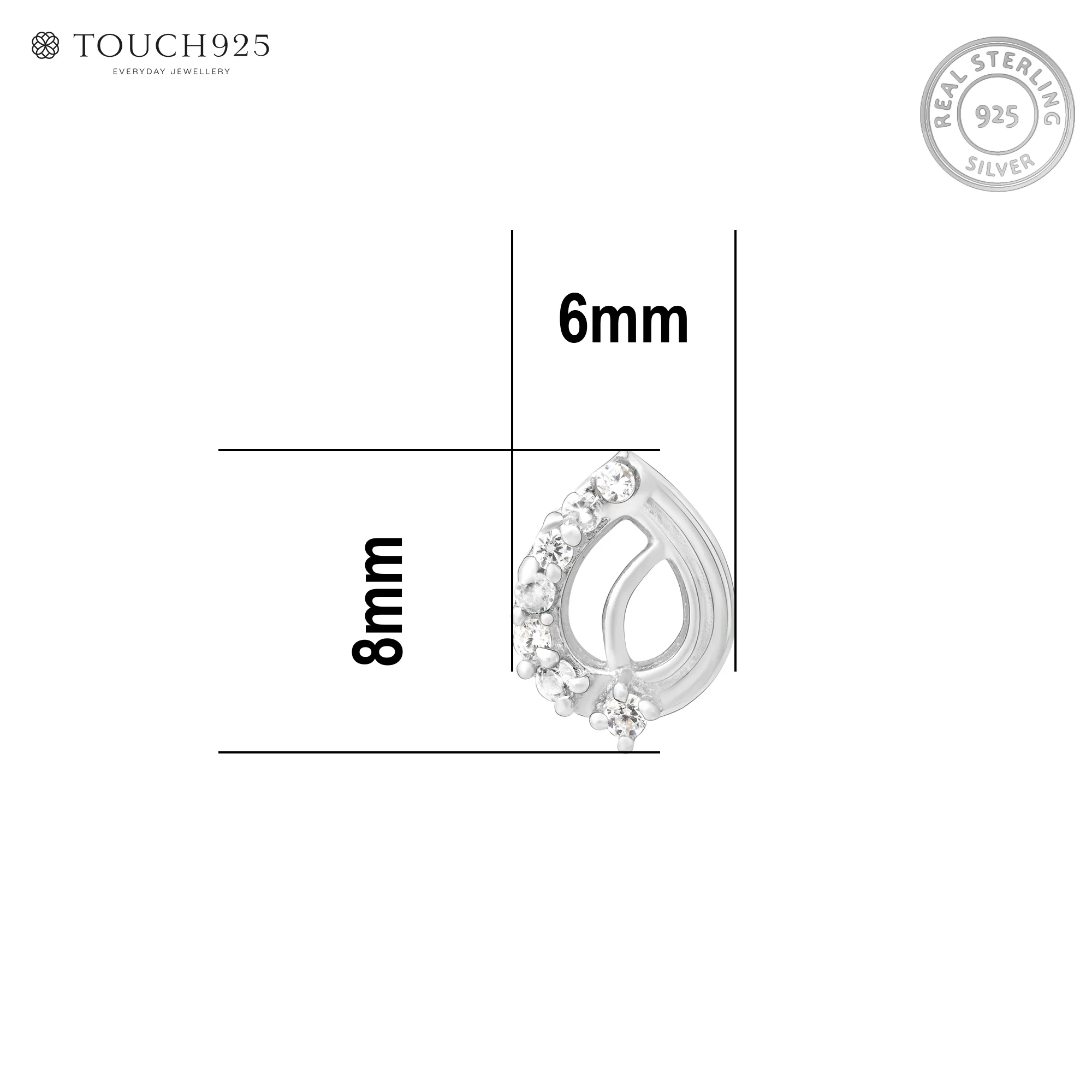 Leaf Curve Silver Nose Pin - Image 6