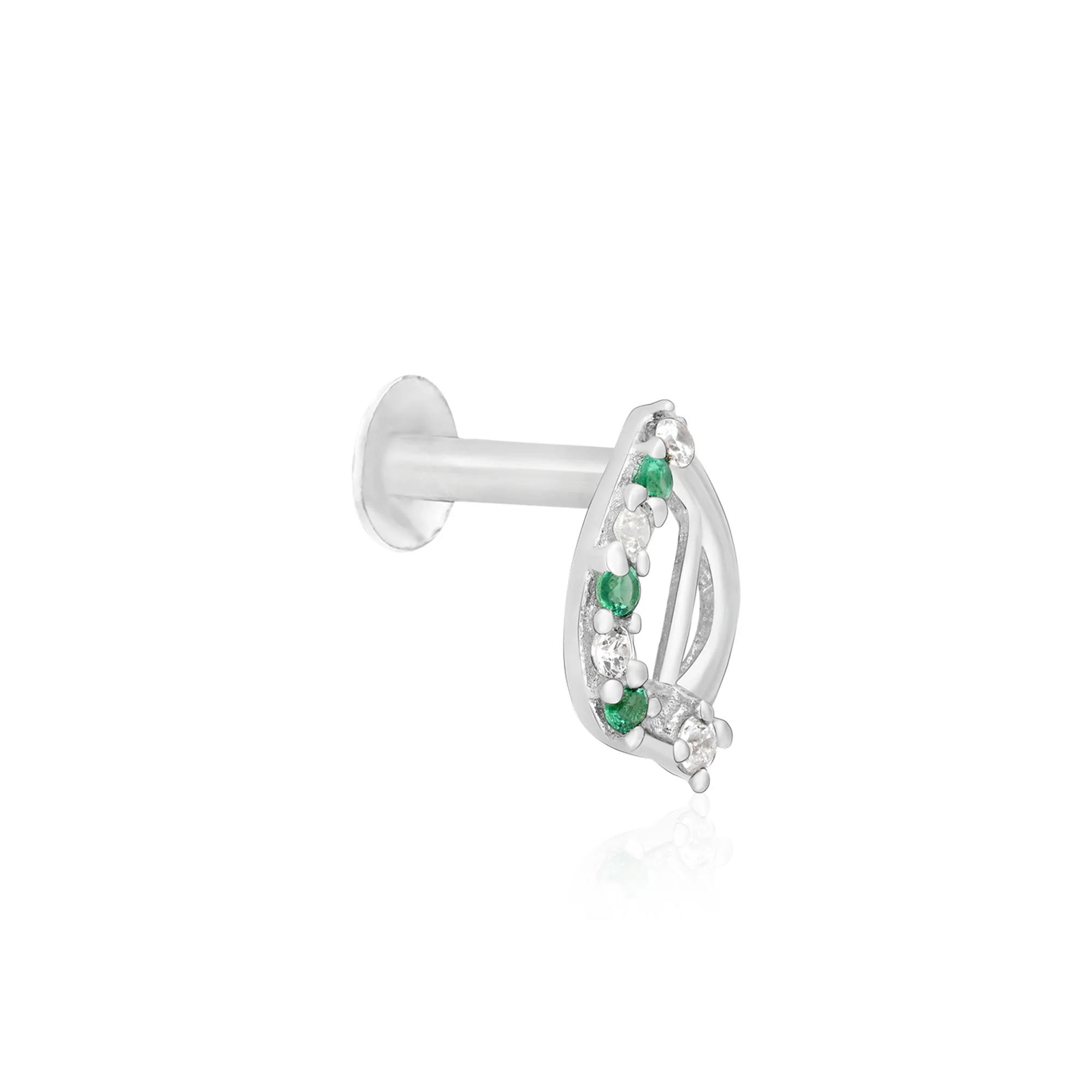 Leaf Curve Silver Nose Pin - Image 7
