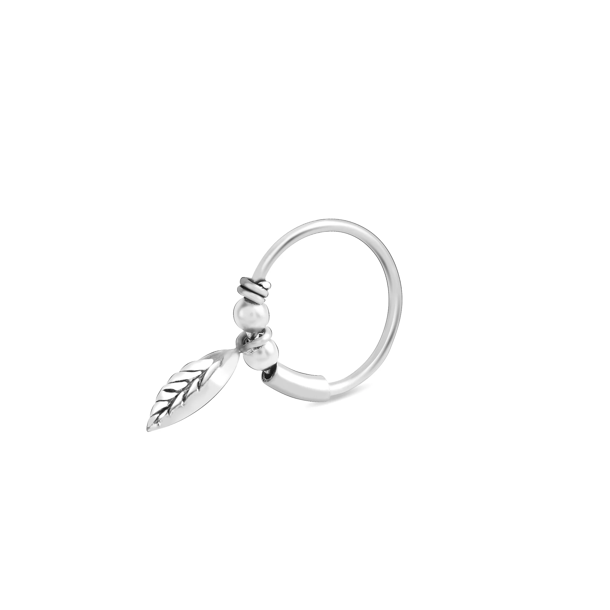 Leaf Hoop Nose Ring - Image 4