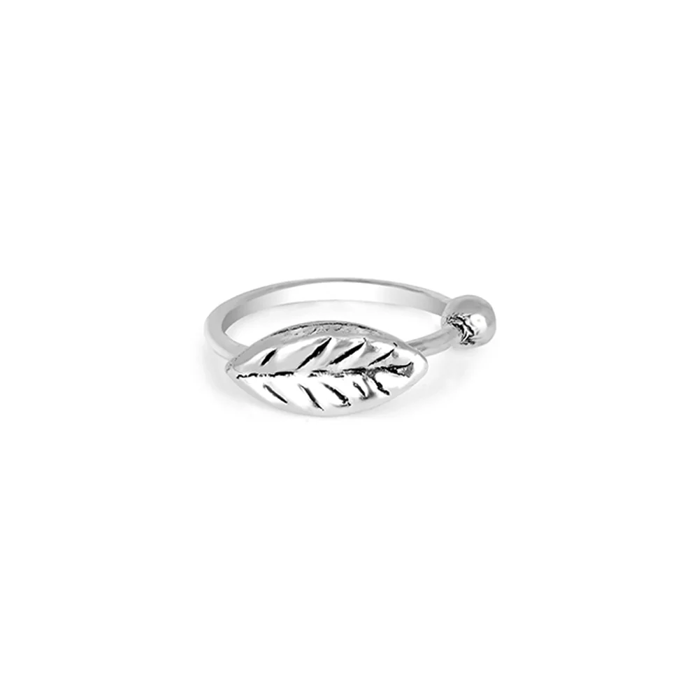 Leaf Motif Bead Nose Ring - Image 5