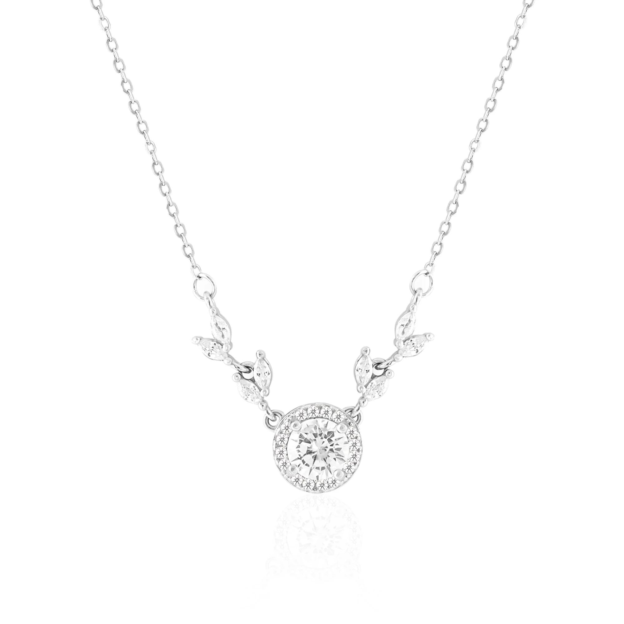 Leaf Motif Circle Necklace - Image 2