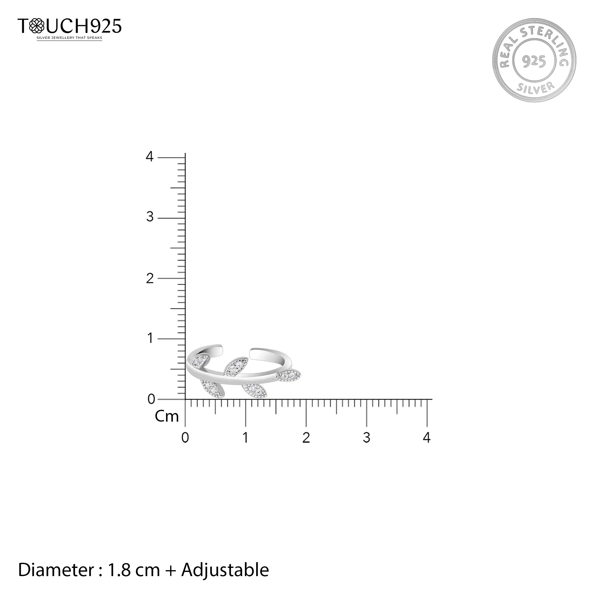 Leaf Trail Toe Ring - Image 6