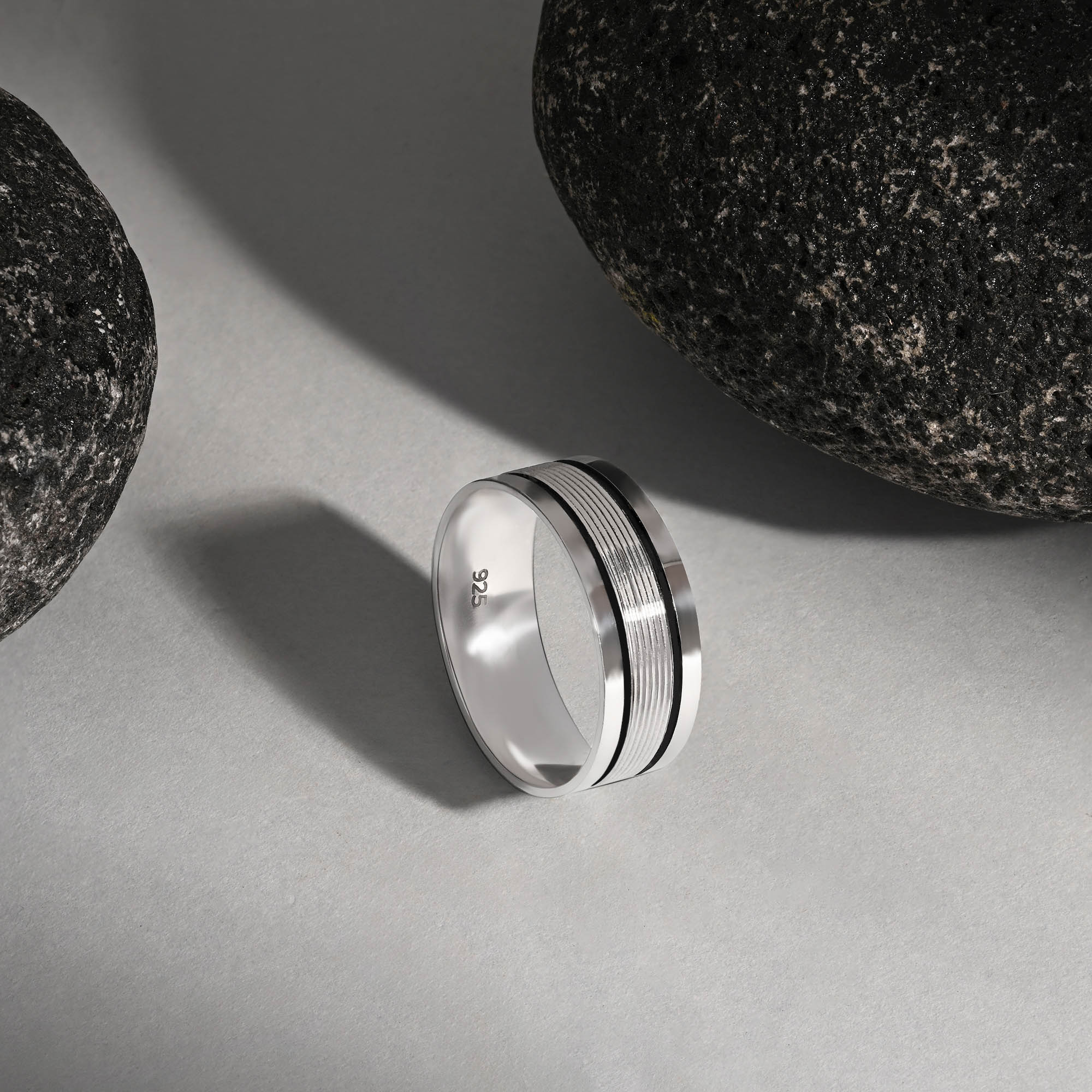 Linear Groove Silver Ring