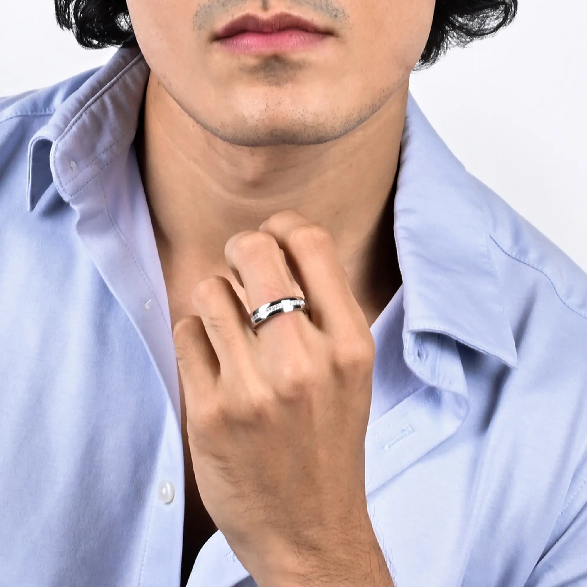 Linear Stone Men's Ring - Image 3