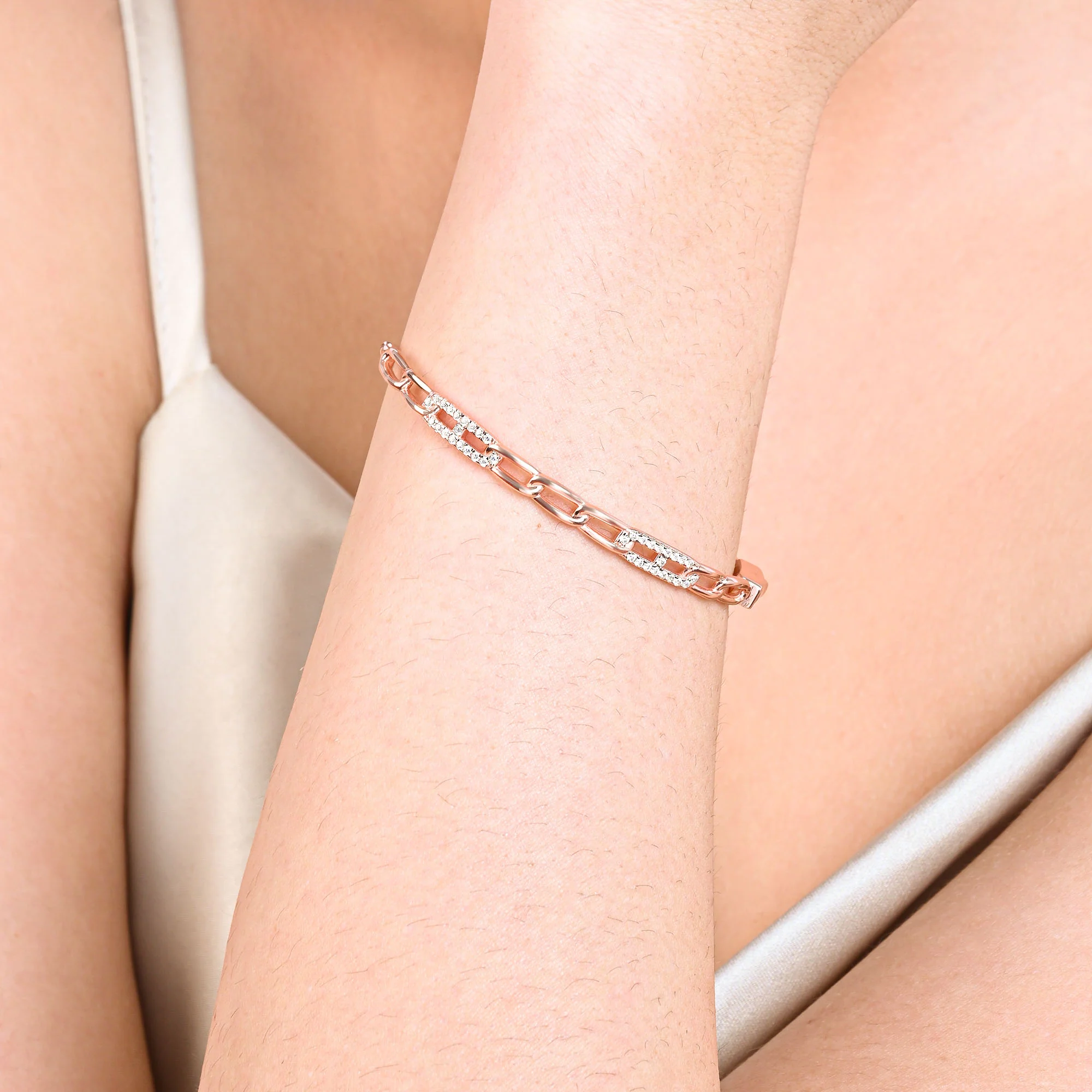 Linked Gleam Silver Kada - Image 3