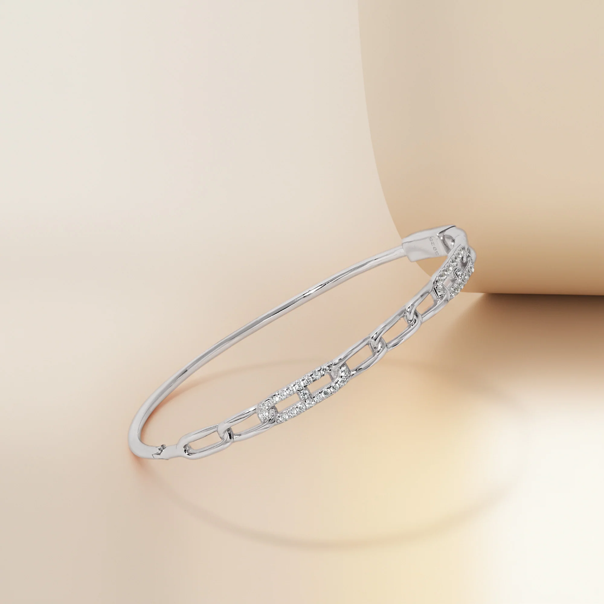 Linked Gleam Silver Kada - Image 7