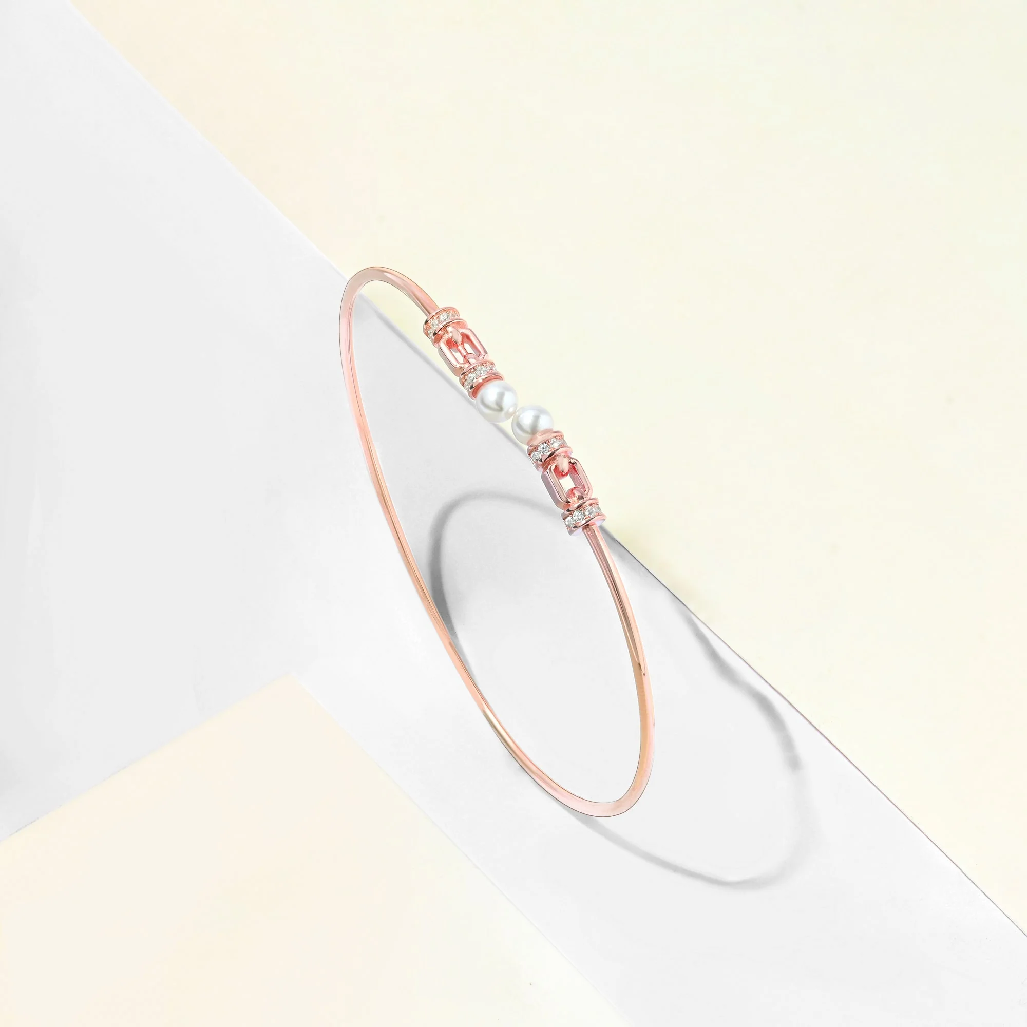 Linked Pearl Silver Kada