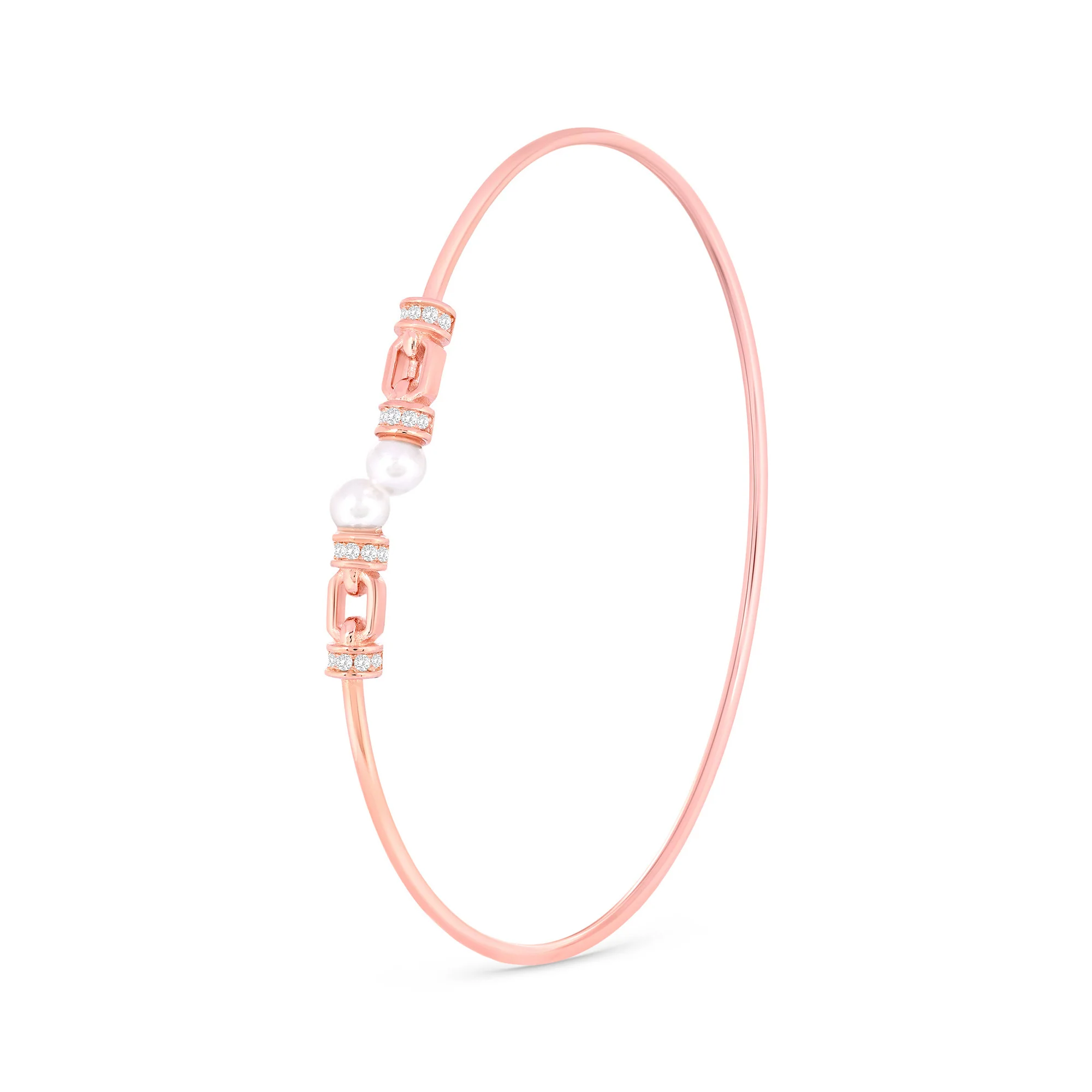 Linked Pearl Silver Kada - Image 4