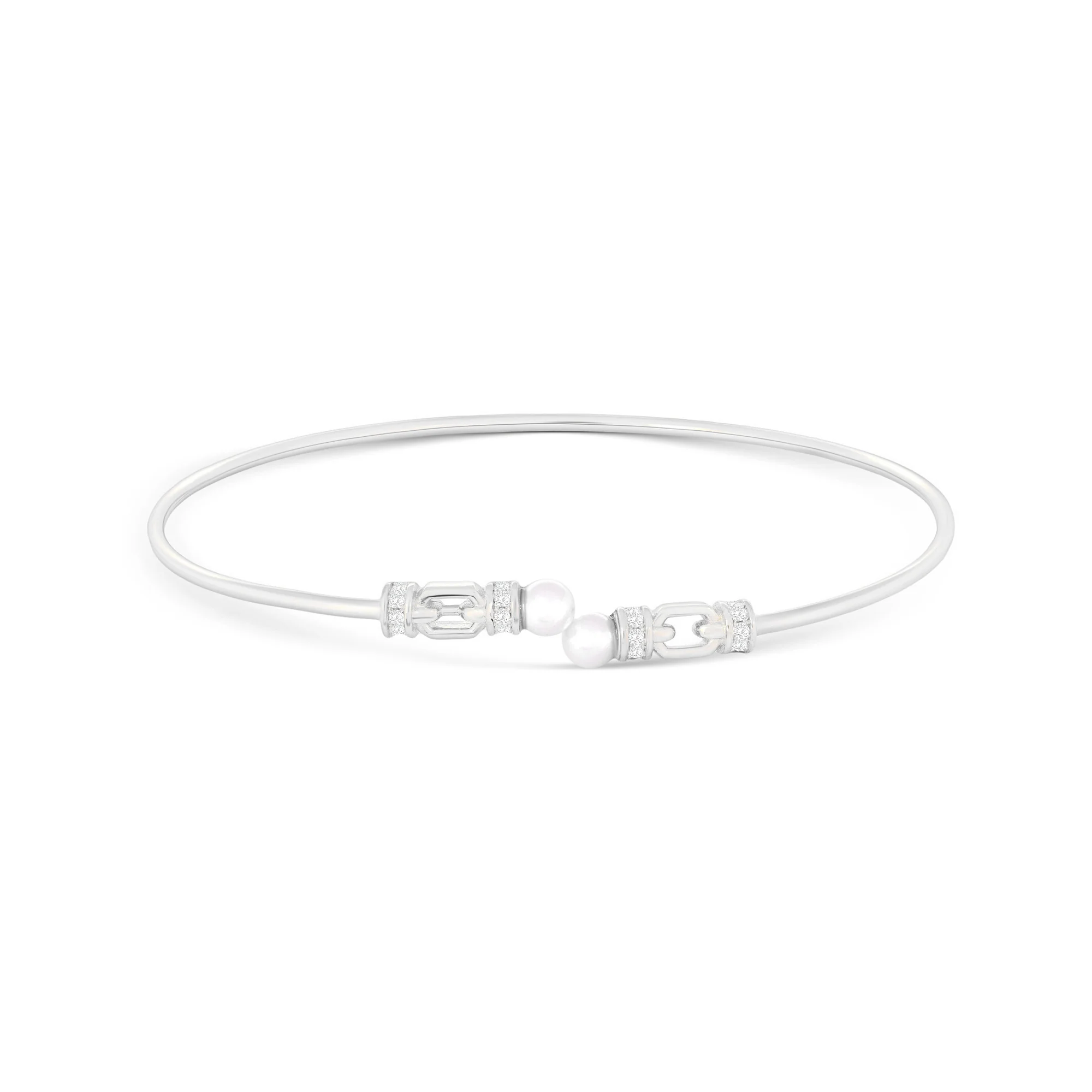 Linked Pearl Silver Kada - Image 7