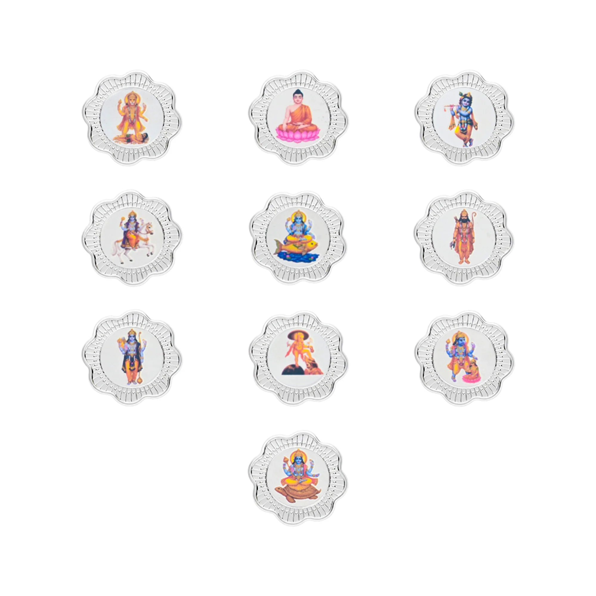Lord Vishnu Avatars 999 Silver Coin Box (10 Coins) - Image 2