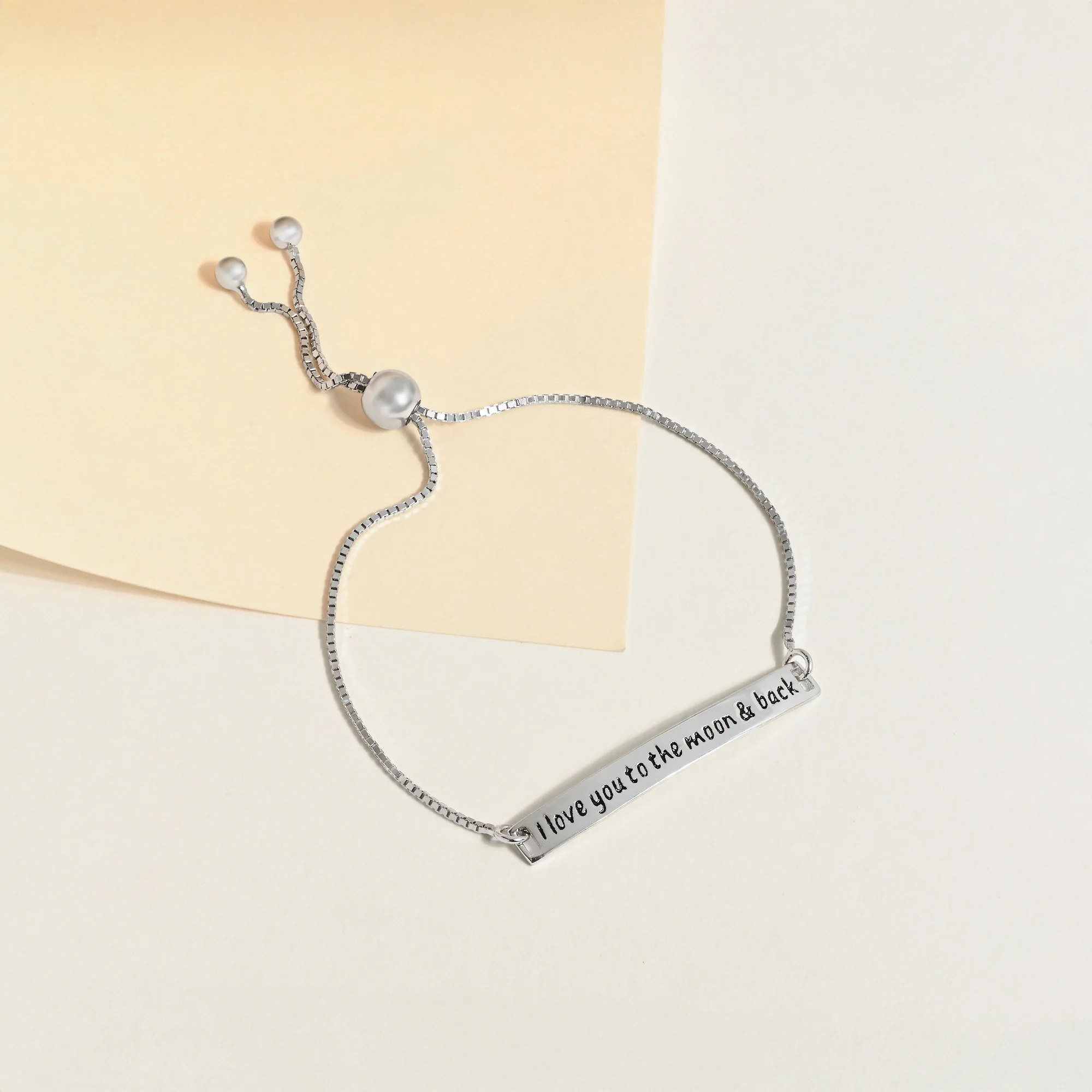 Love You to the Moon & Back Silver Bracelet