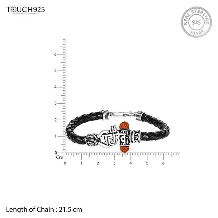Mahadev Engraved Silver Bracelet - Image 6