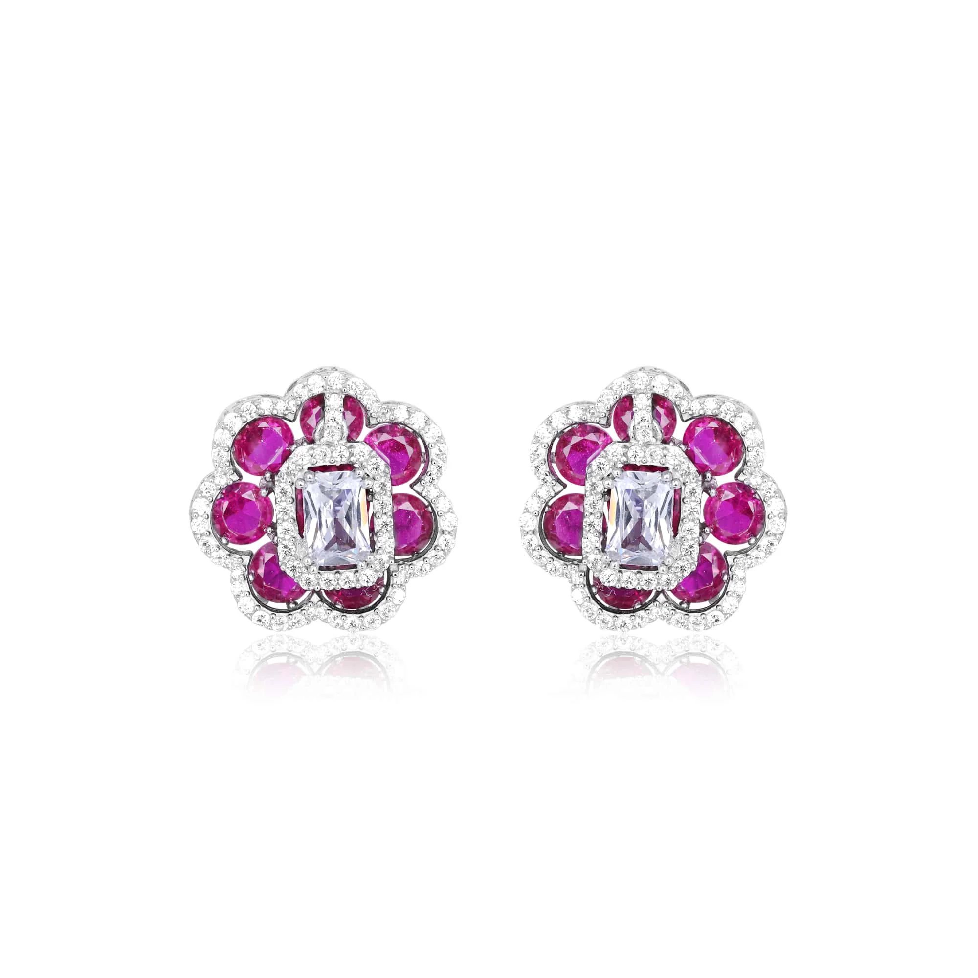 Majestic Blossom Silver Necklace Set - Image 4