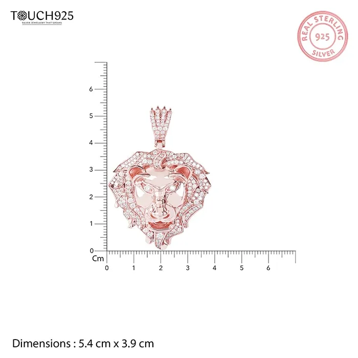 Majestic Roar Zircon Studded Rose Gold Locket - Image 6