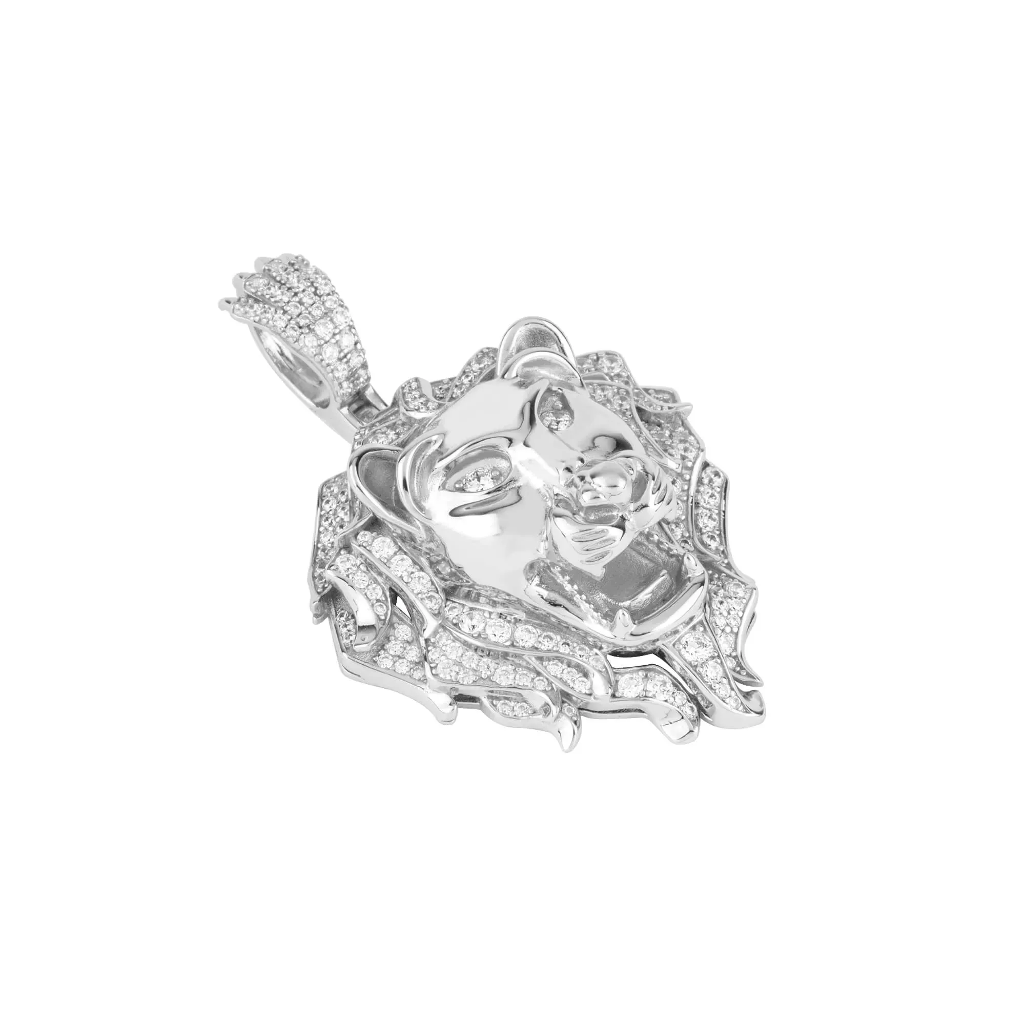 Majestic Roar Zircon Studded Silver Locket - Image 4