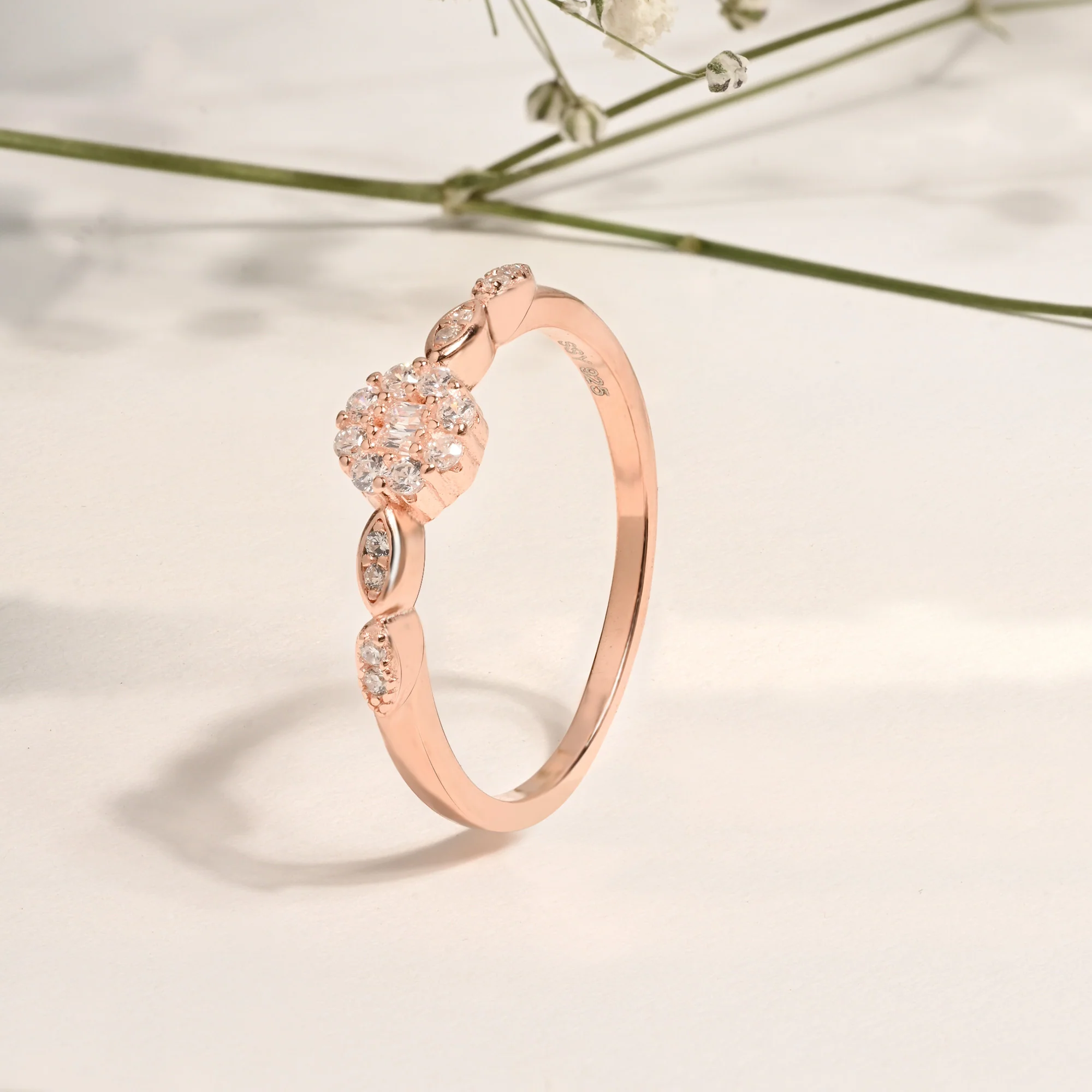 Marquise Accent Cluster Silver Ring