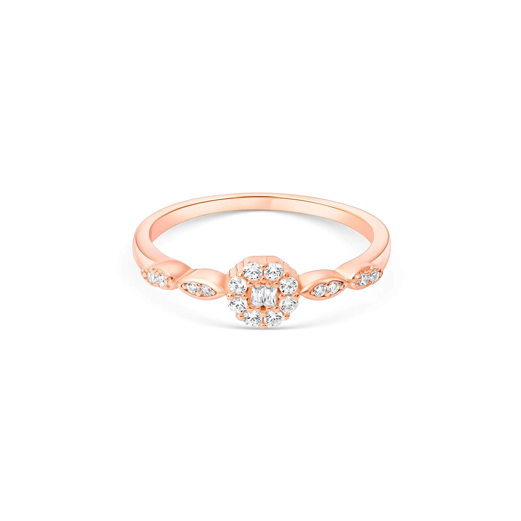 Marquise Accent Cluster Silver Ring - Image 2