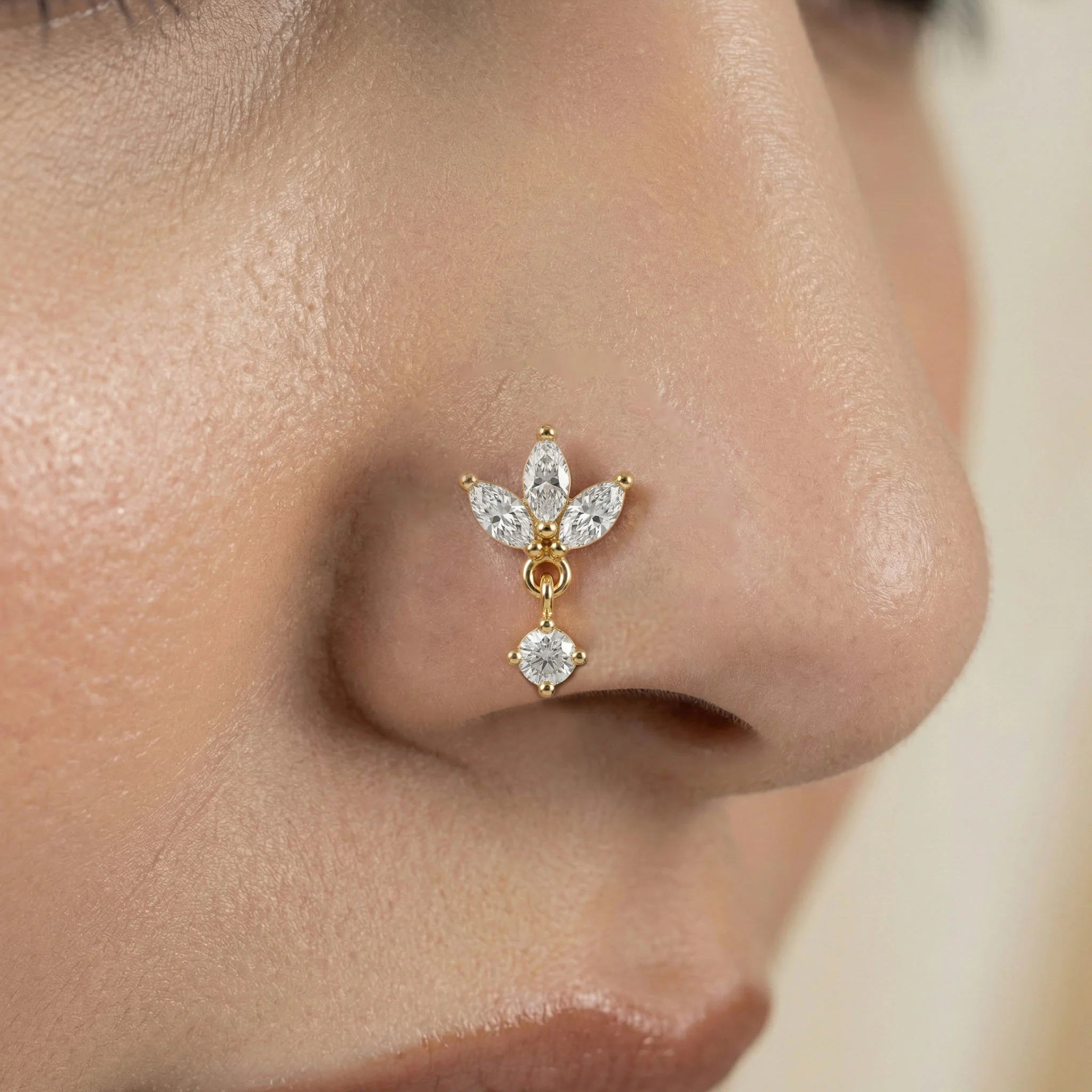 Marquise Bloom Nose Pin - Image 5